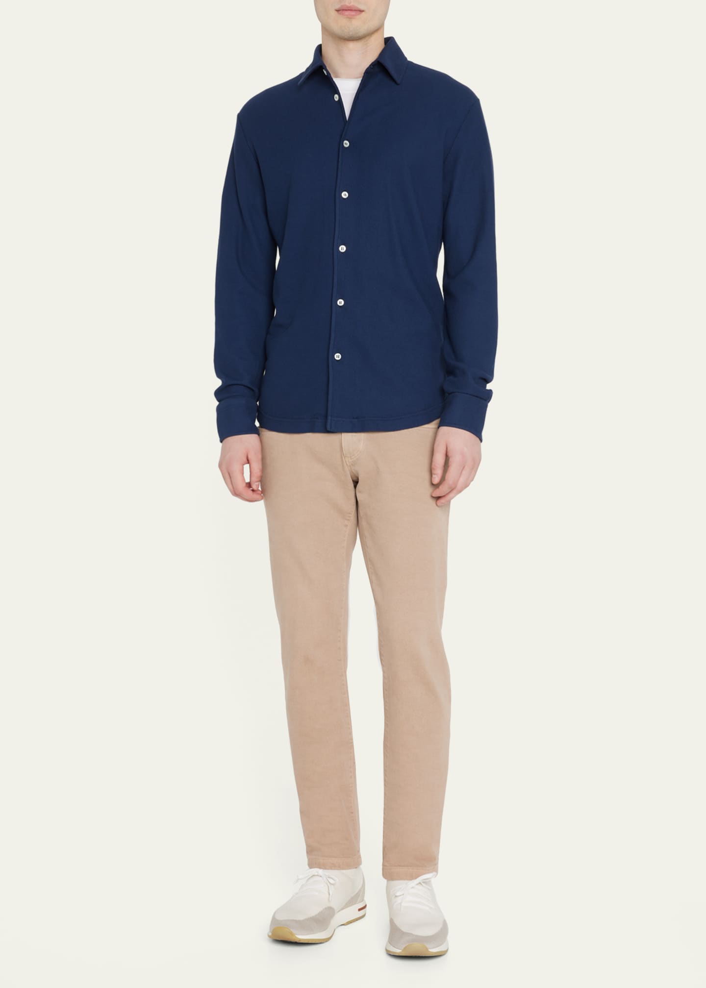 Loro Piana Men's SlimFit Cotton Piqué Sport Shirt Bergdorf Goodman