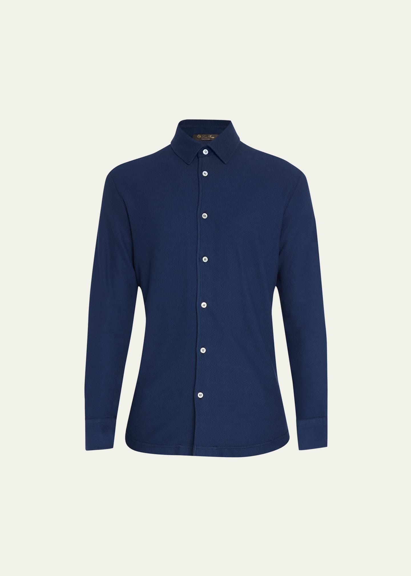Loro Piana Men's Slim-Fit Cotton Piqué Sport Shirt - Bergdorf Goodman