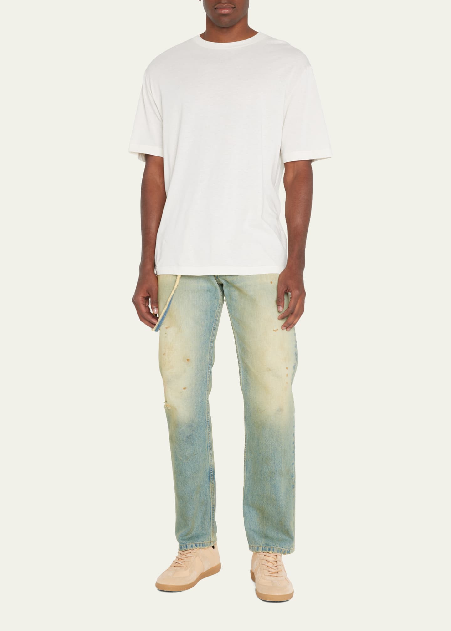 Maison Margiela Men's Replica Low-Top Leather Sneakers Image 3 of 5