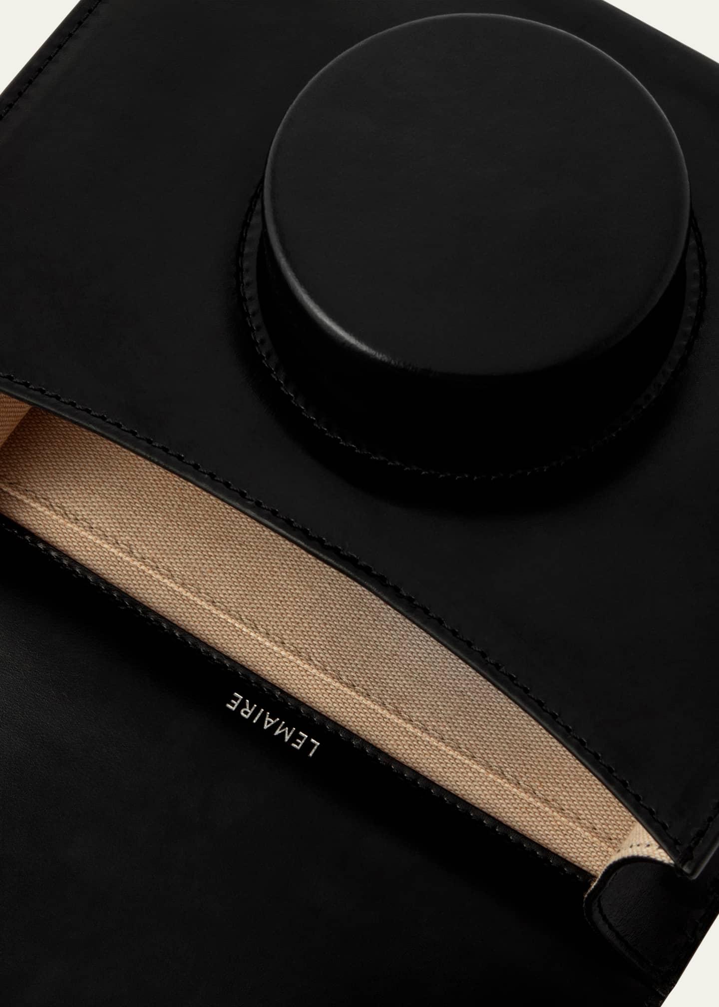 LEMAIRE Flap Leather Camera Crossbody Bag Image 3 of 5