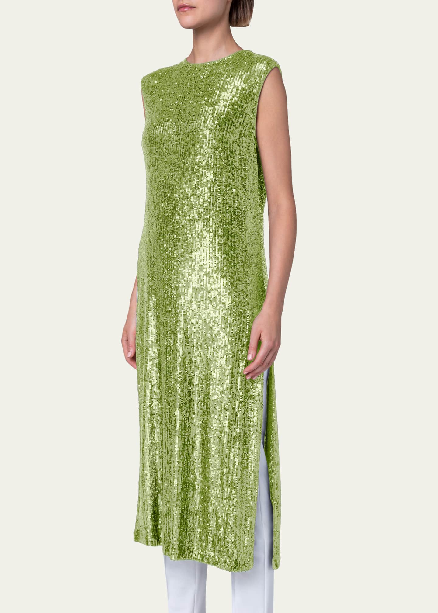 Akris Sequin Long Tunic with Side Slits - Bergdorf Goodman