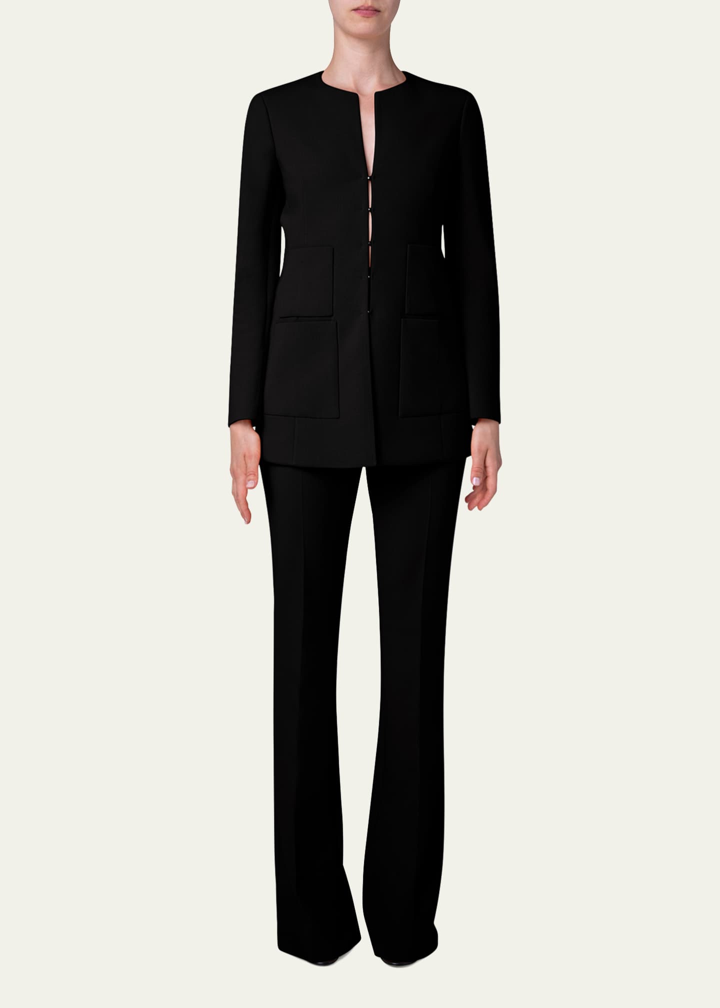 Akris Milena Double-Face Wool Hook-&-Eye Jacket Image 2 of 4