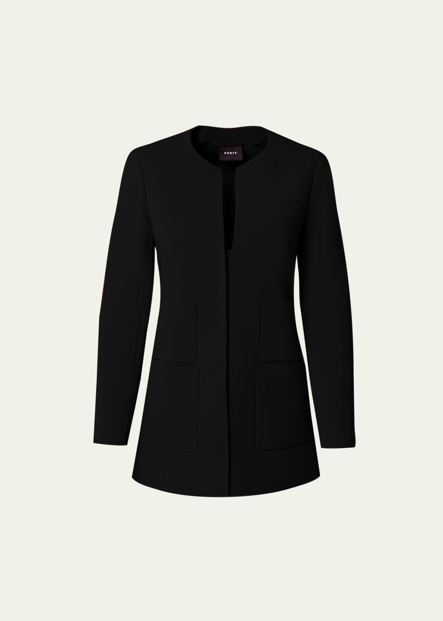 Akris Milena Double-Face Wool Hook-&-Eye Jacket