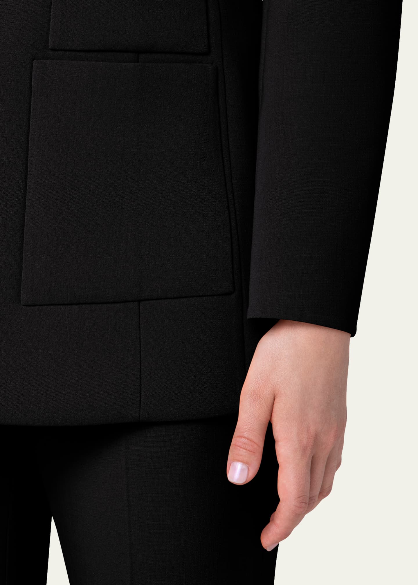 Akris Milena Double-Face Wool Hook-&-Eye Jacket Image 4 of 4