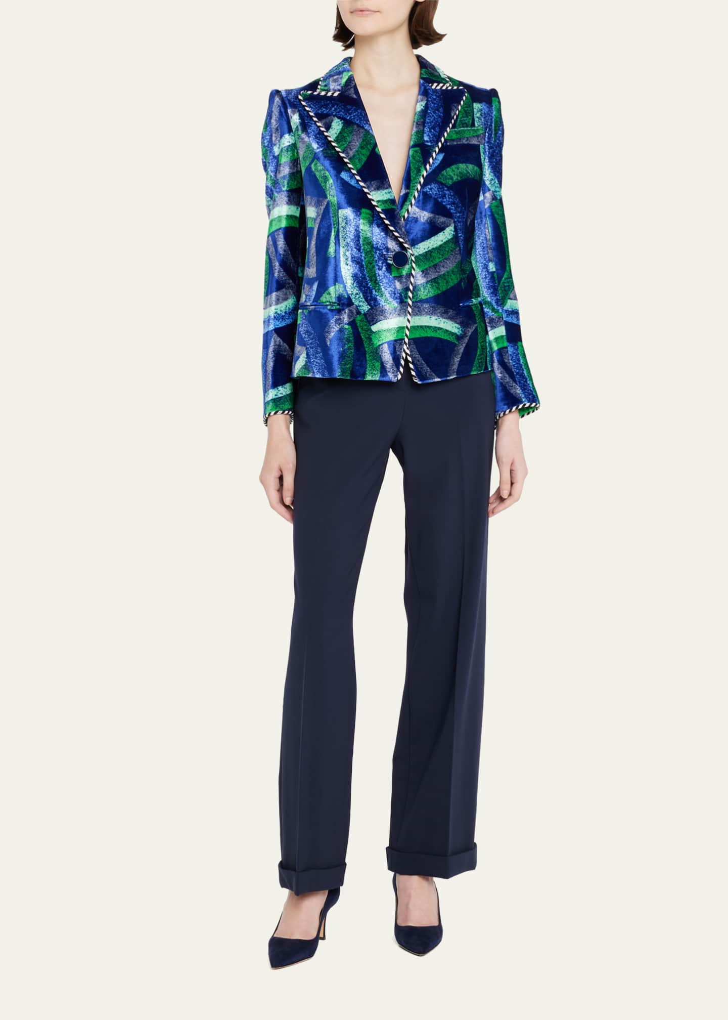 アウターその他 GIORGIO ARMANI Woman Blazer Green Giorgio Armani notched-lapels double-breasted Blazer | Green