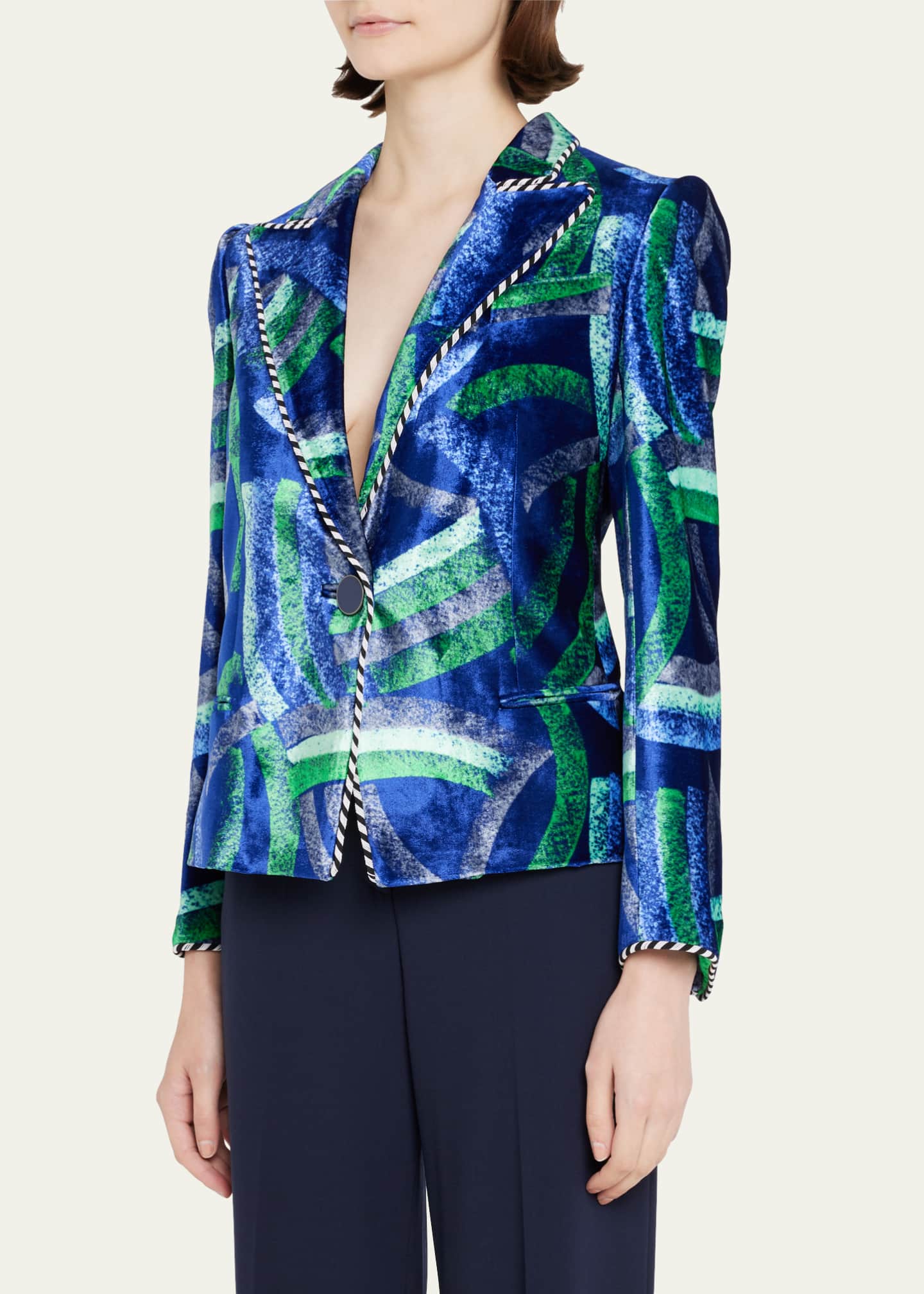 アウターその他 GIORGIO ARMANI Woman Blazer Green Giorgio Armani notched-lapels double-breasted Blazer | Green