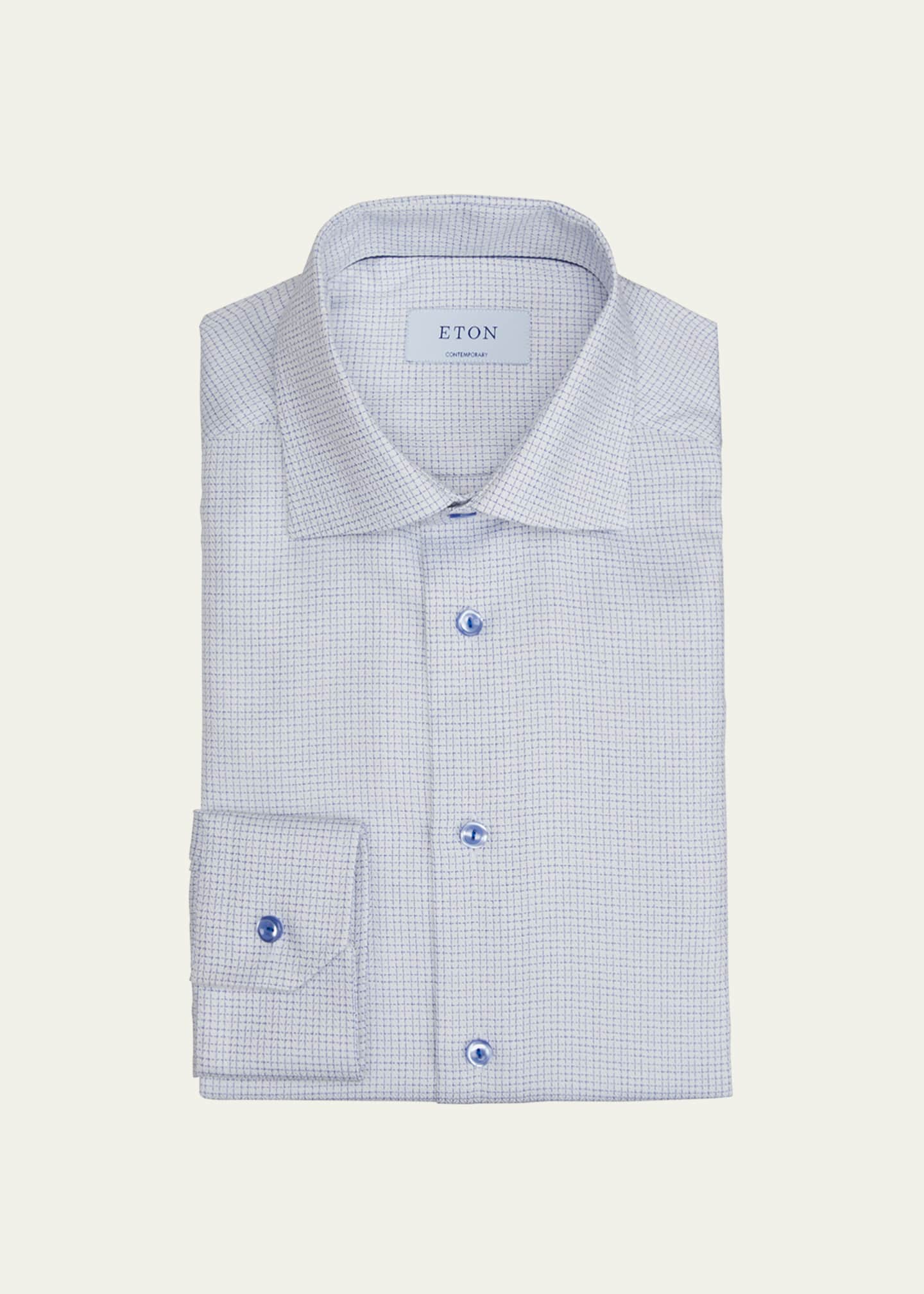 Eton Men's Herringbone-Print Dress Shirt - Bergdorf Goodman