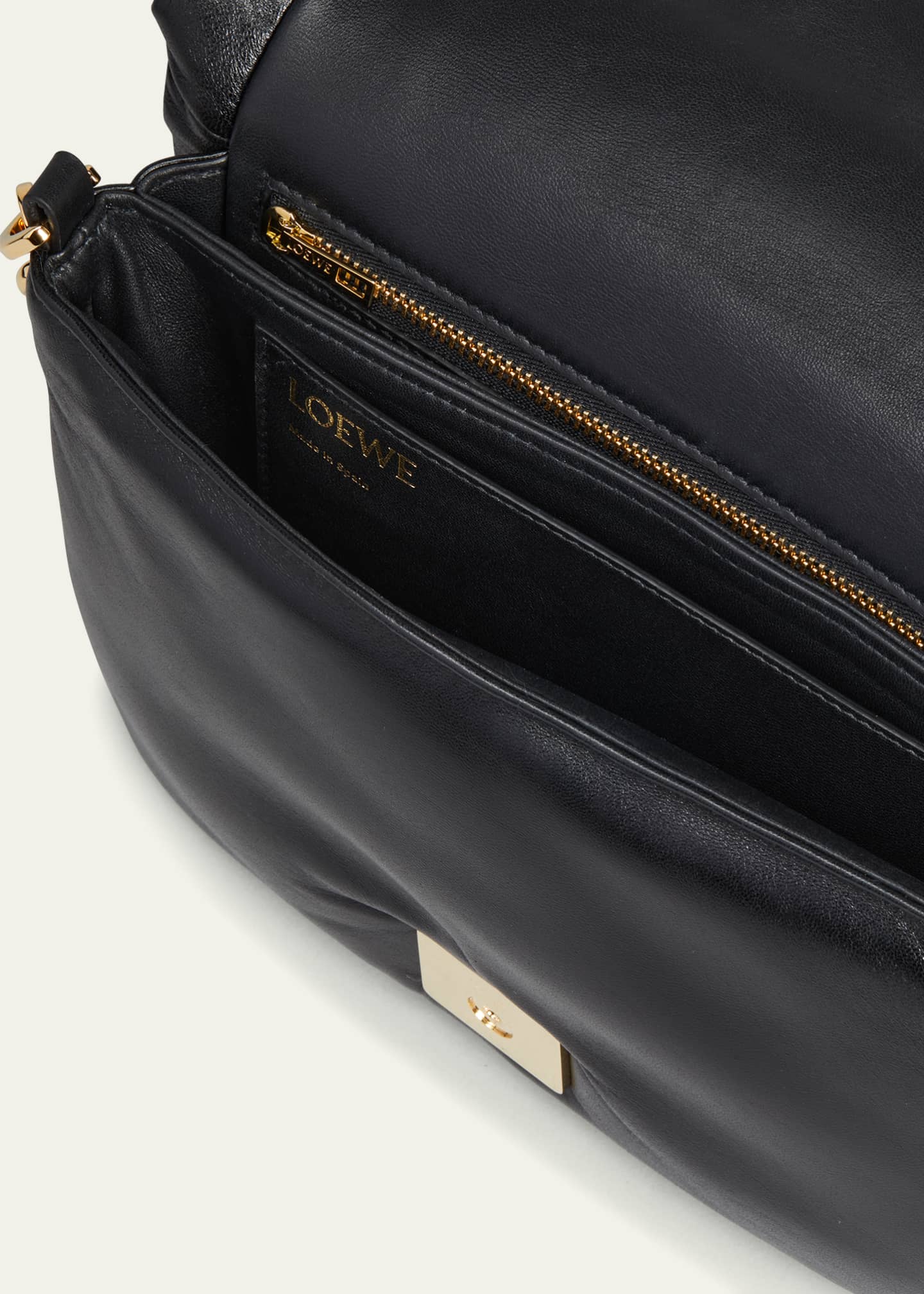 Loewe Goya Leather Shoulder Bag - Women - Gray Cross-body Bags