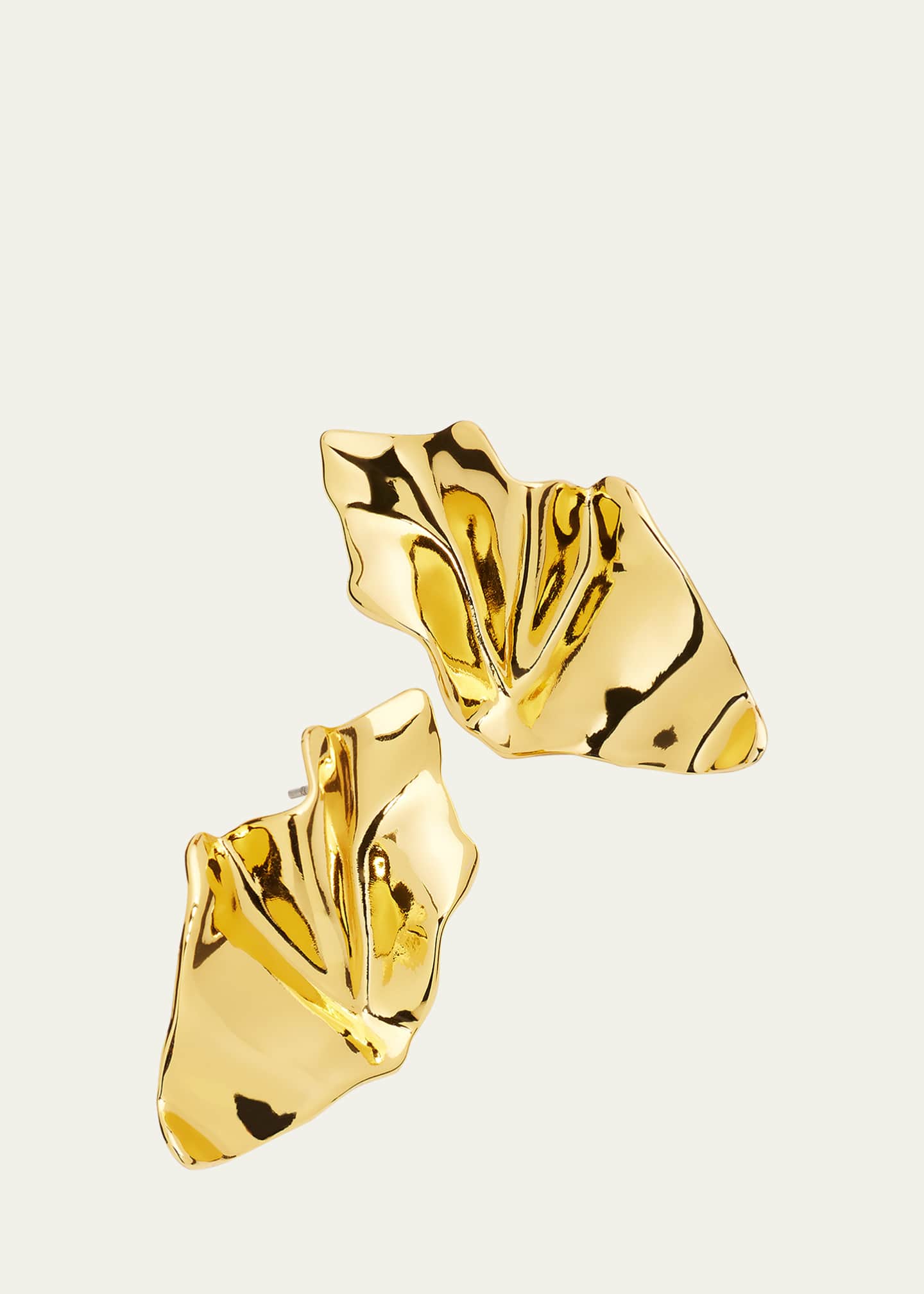 Alexis Bittar Crumpled Gold Small Post Earrings Image 3 of 5