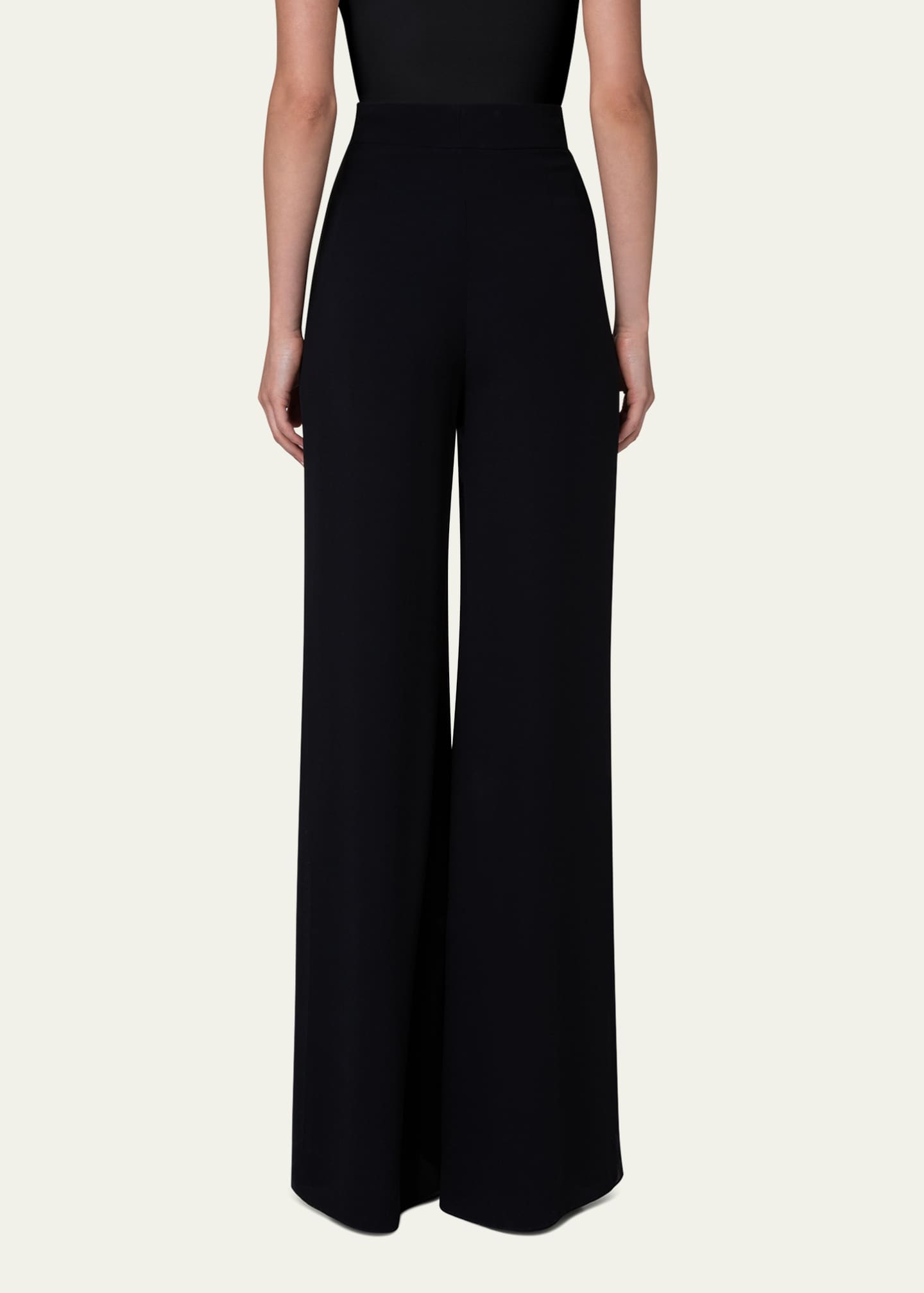 Akris Myriam Pleated Wide-Leg Silk Pants Image 3 of 5