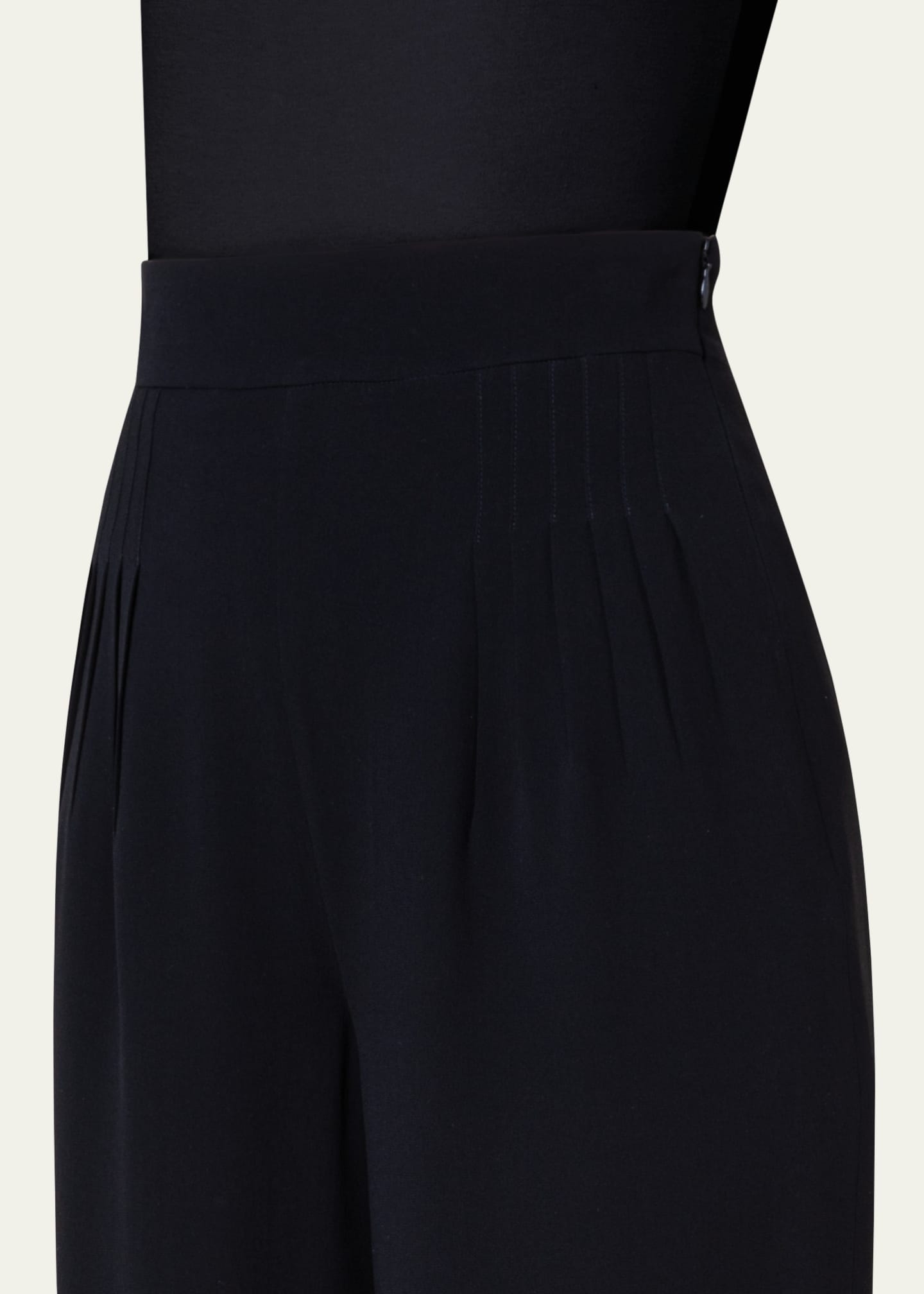 Akris Myriam Pleated Wide-Leg Silk Pants Image 5 of 5