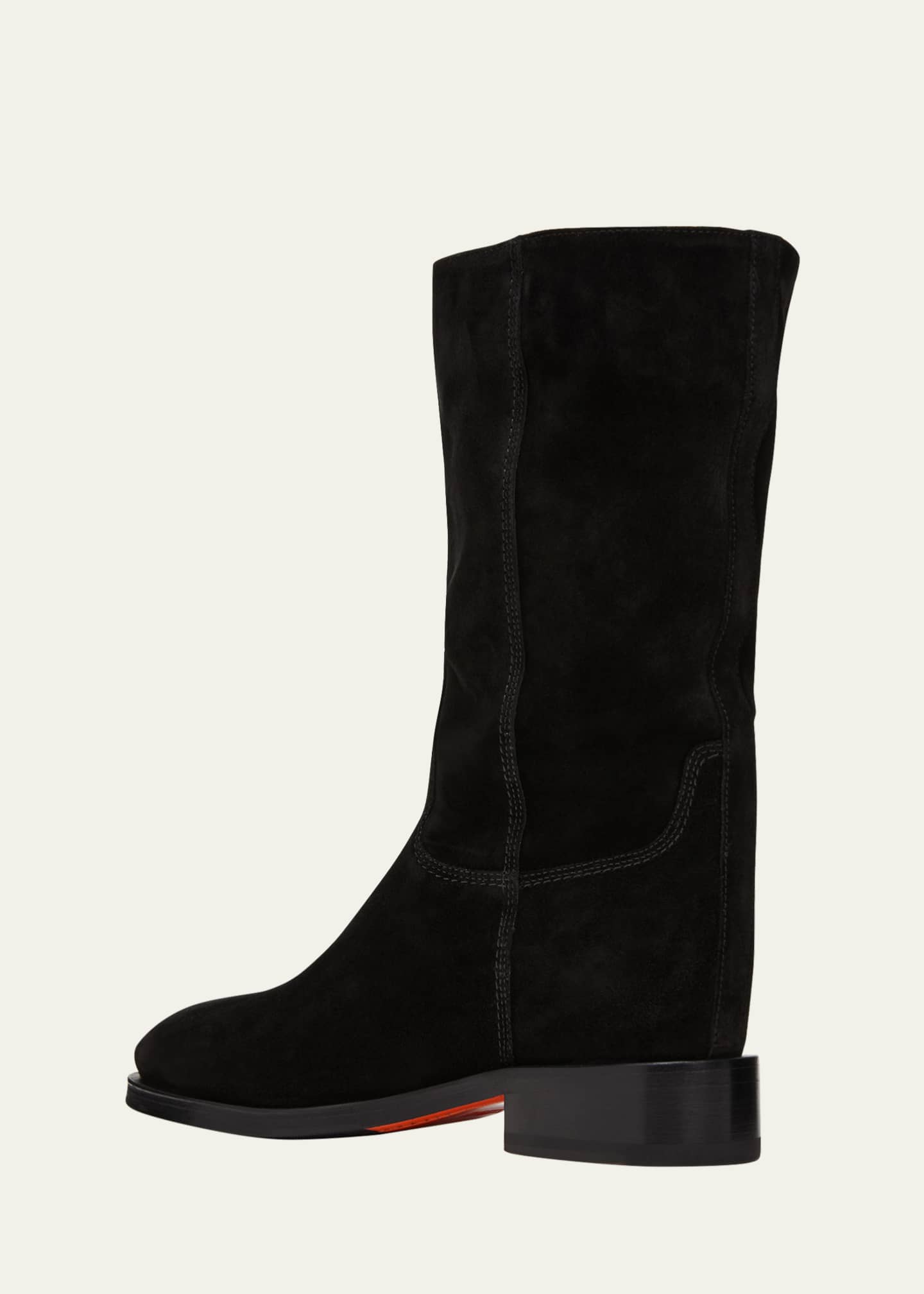 Santoni Fleeces Suede Tall Ranch Boots Image 4 of 5