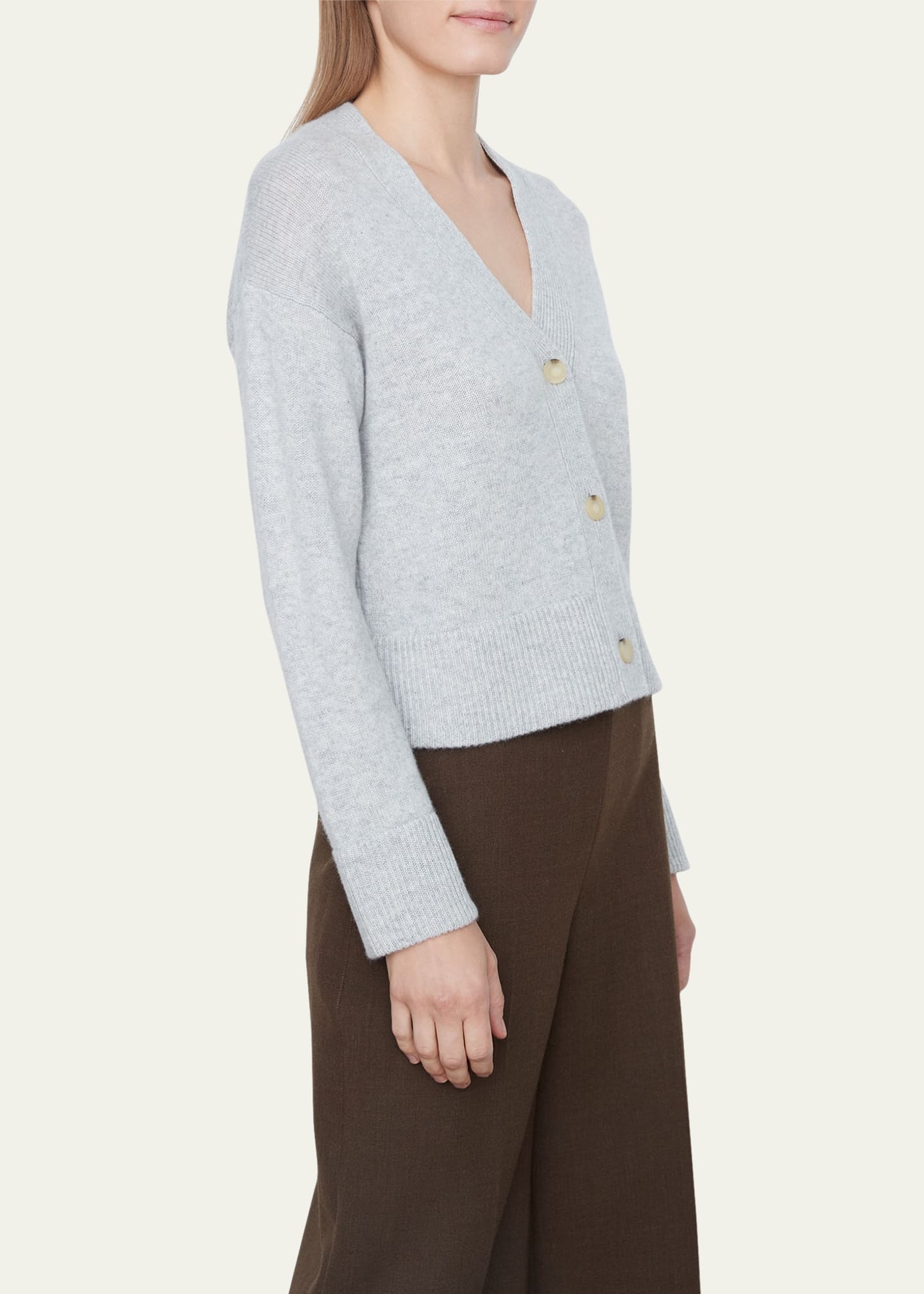 Vince Wool-Cashmere Boxy V-Neck Cardigan - Bergdorf Goodman