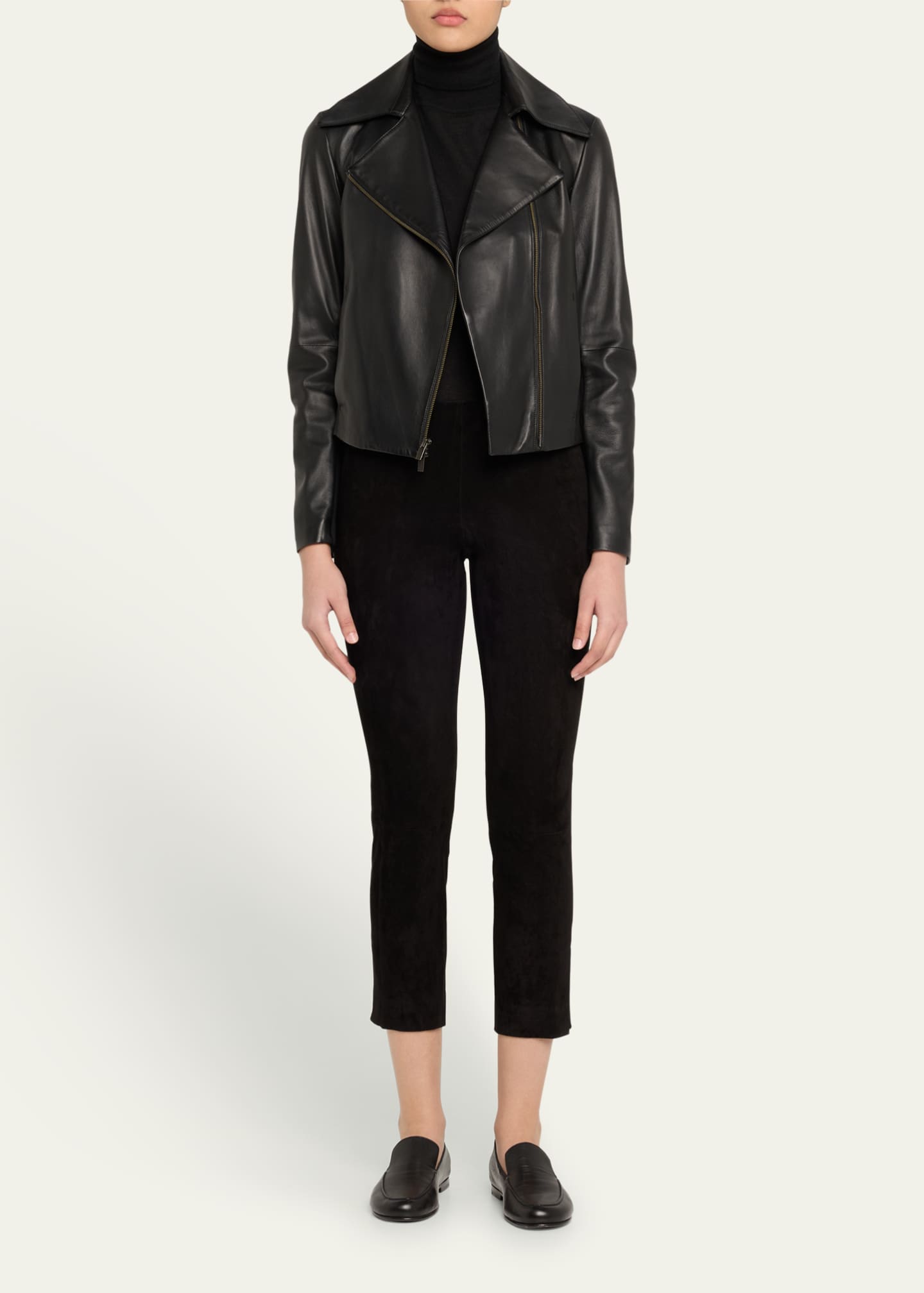 Vince Leather Zip-Front Jacket - Bergdorf Goodman