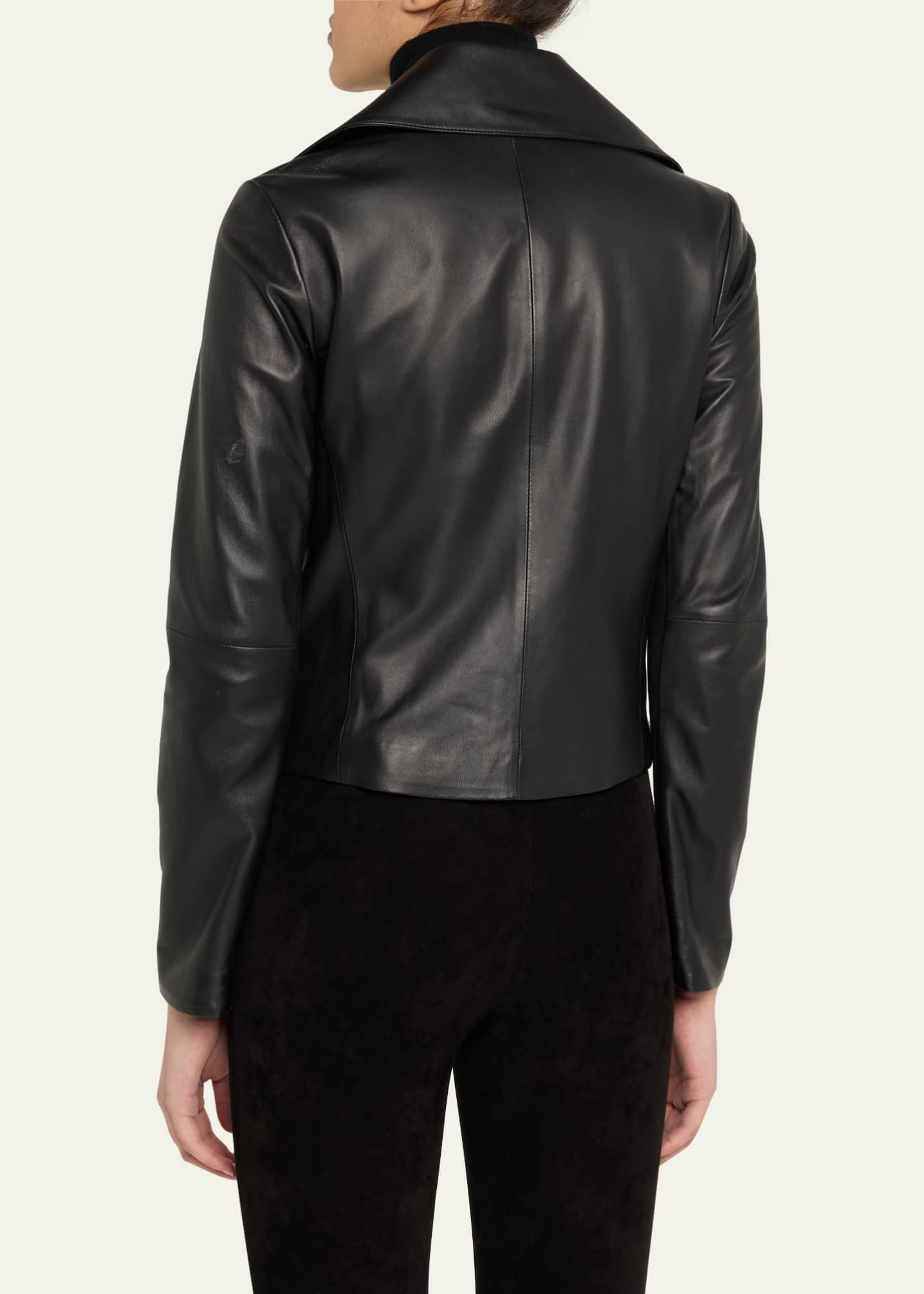 Vince Leather Zip-Front Jacket Image 3 of 5