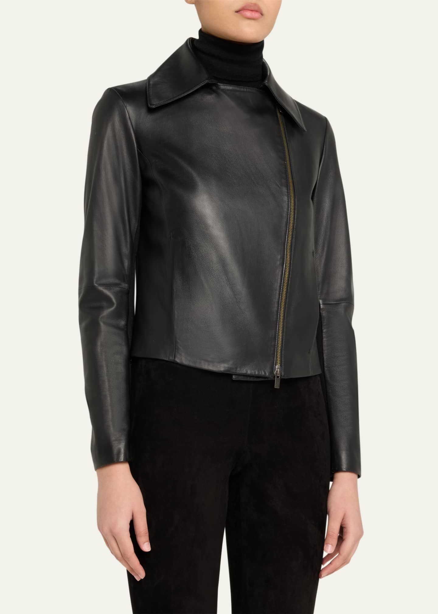 Vince Leather Zip-Front Jacket Image 4 of 5