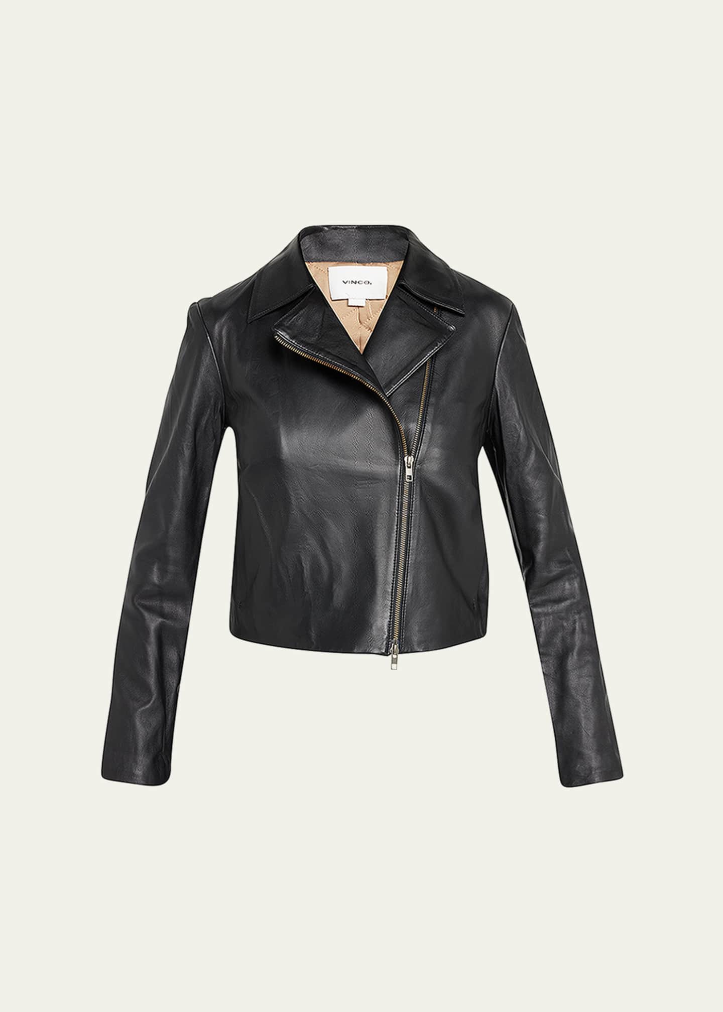 Vince Leather Zip-Front Jacket - Bergdorf Goodman