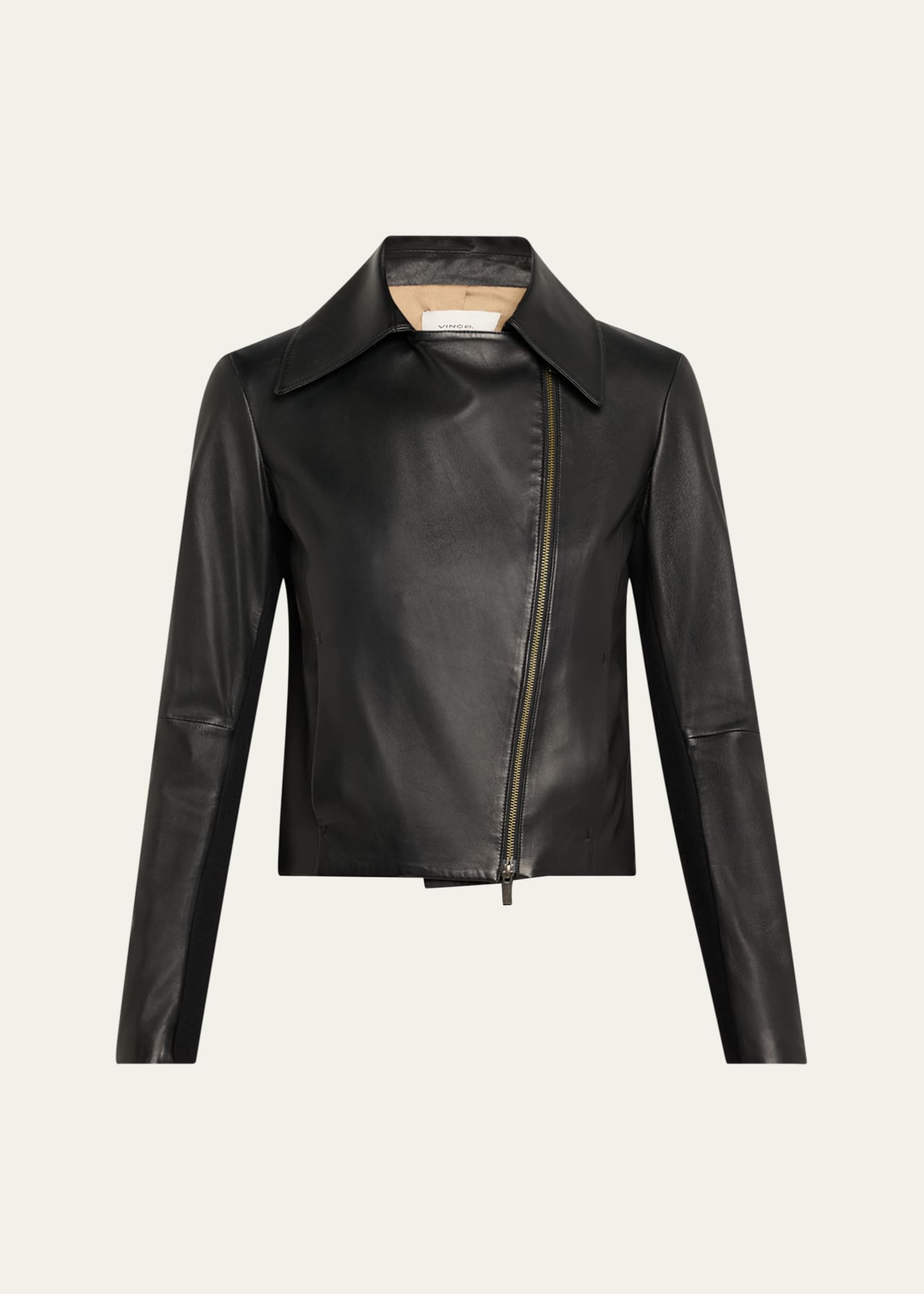 Vince zip front leather jacket discount