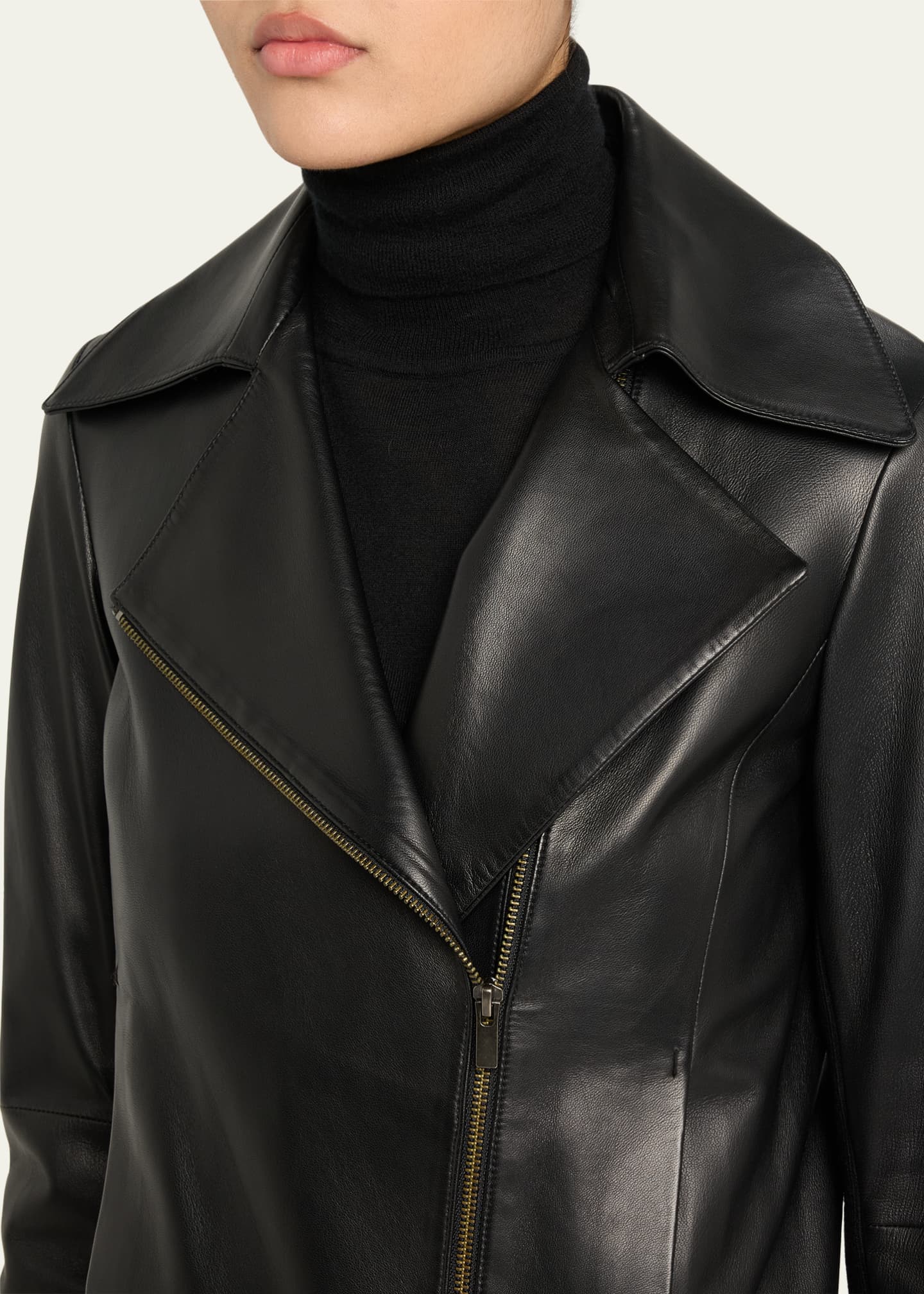 Vince Leather Zip-Front Jacket Image 5 of 5