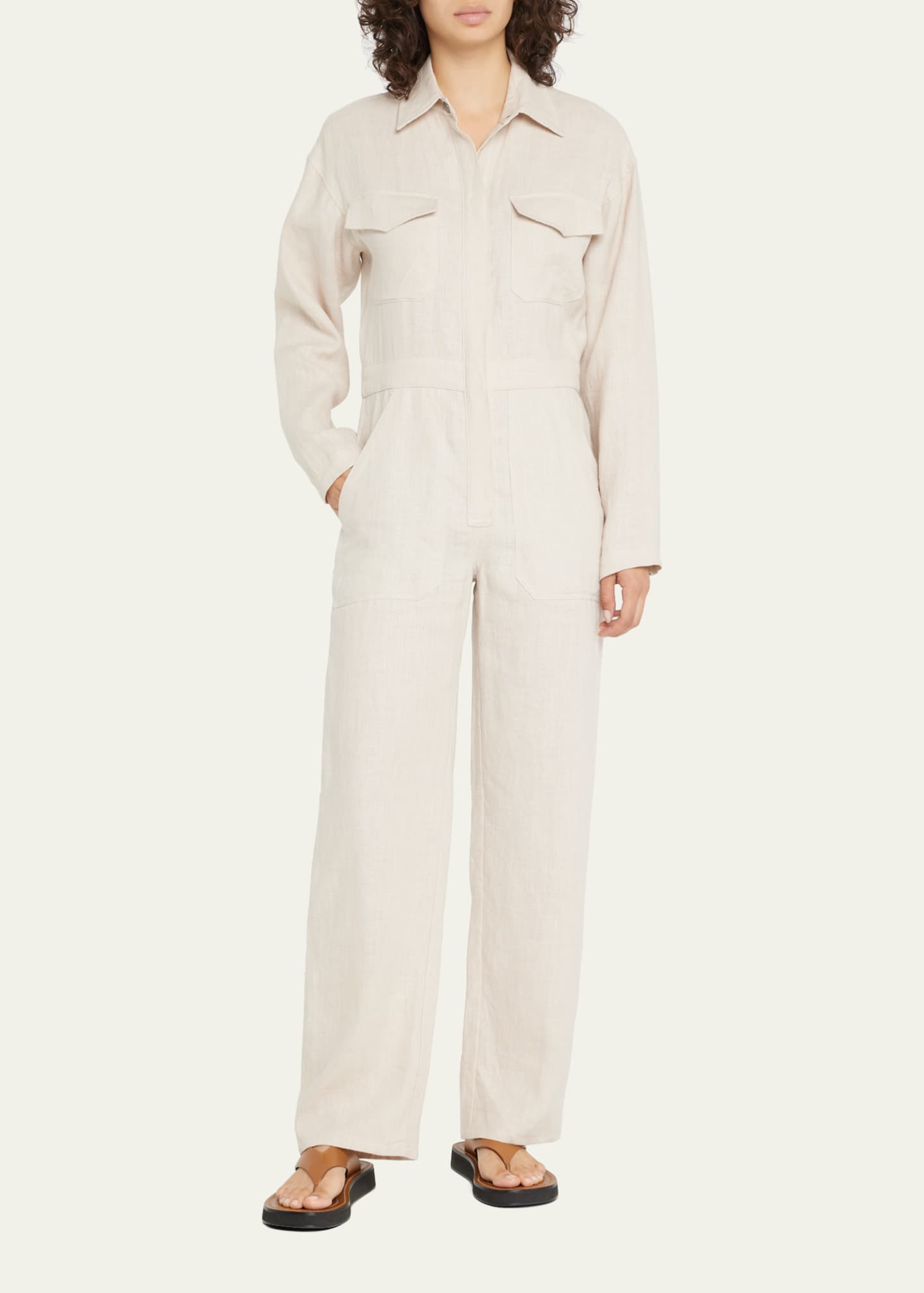 Rivet Utility Powerhouse Linen Utility Jumpsuit Bergdorf Goodman