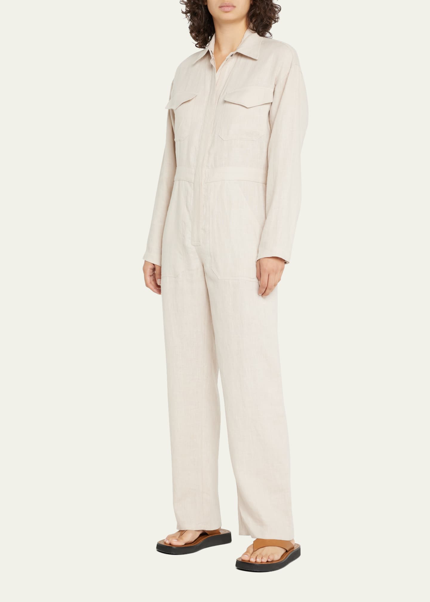 Rivet Utility Powerhouse Linen Utility Jumpsuit Bergdorf Goodman