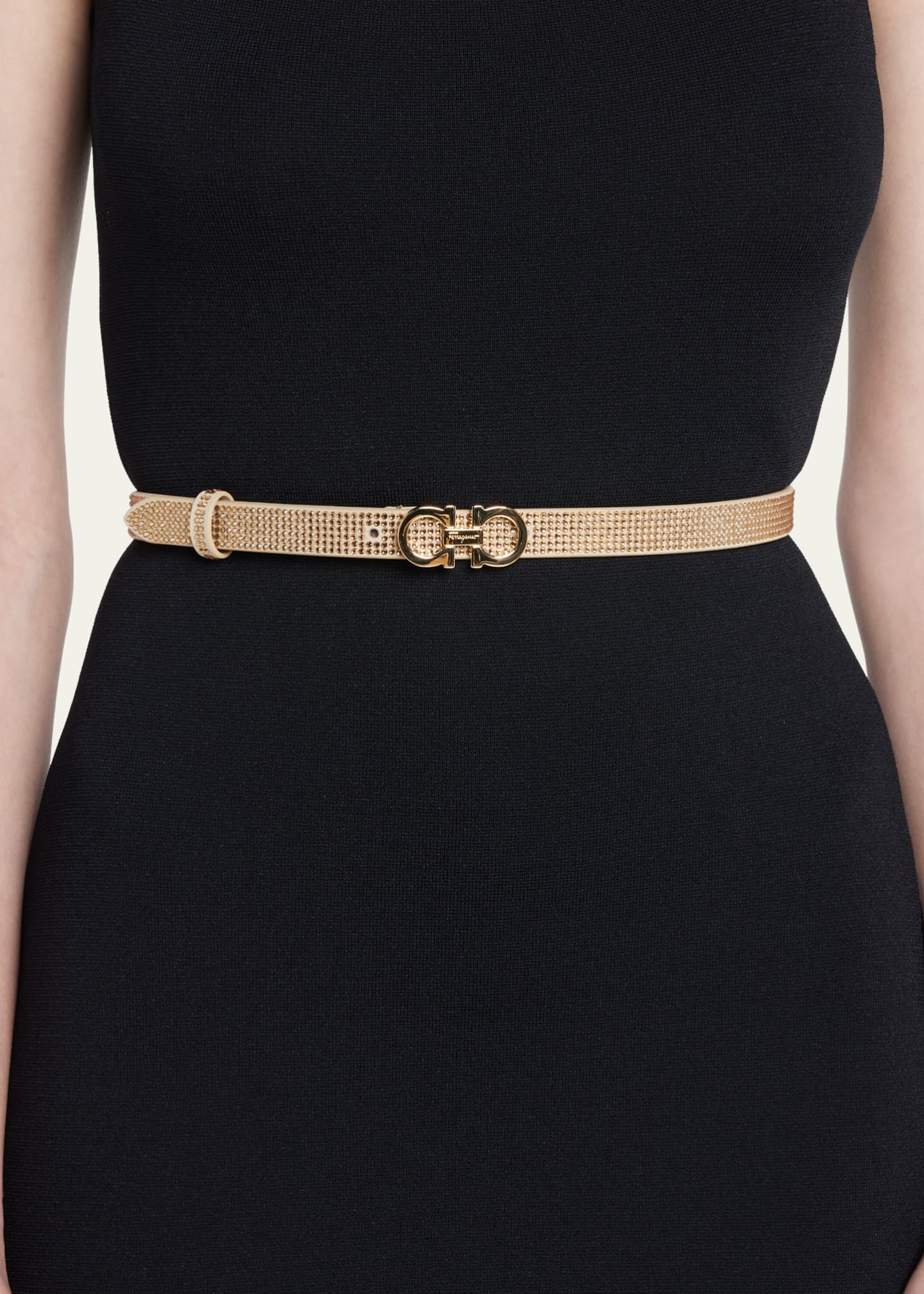 Ferragamo Embellished Gancini Icona Strass Belt - Bergdorf Goodman