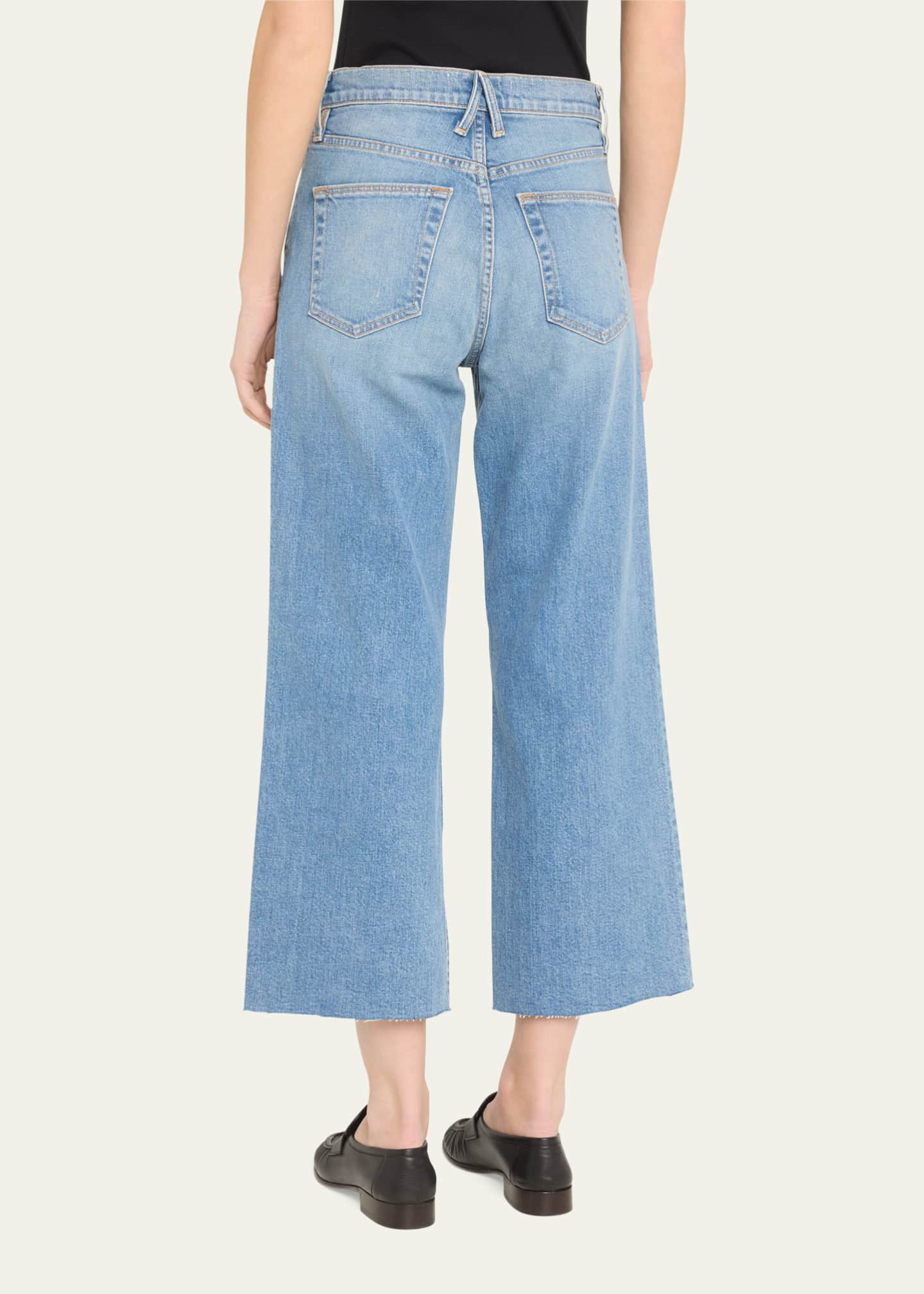 Grace Wide Ankle Jeans with Raw Hem - Thumbnail 3