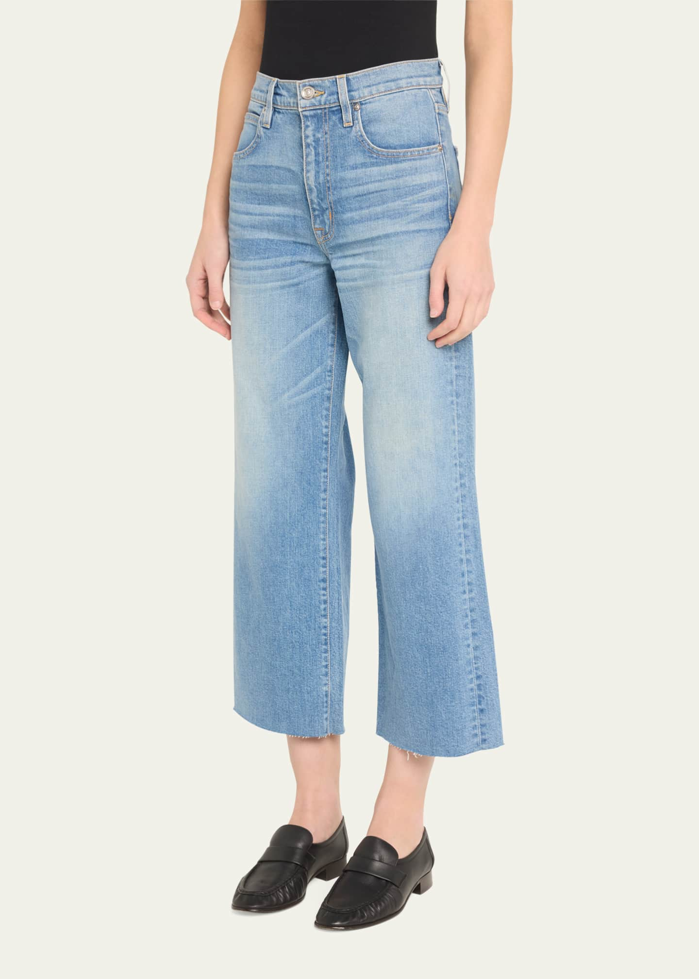 SLVRLAKE Grace Wide Ankle Jeans with Raw Hem - Bergdorf Goodman