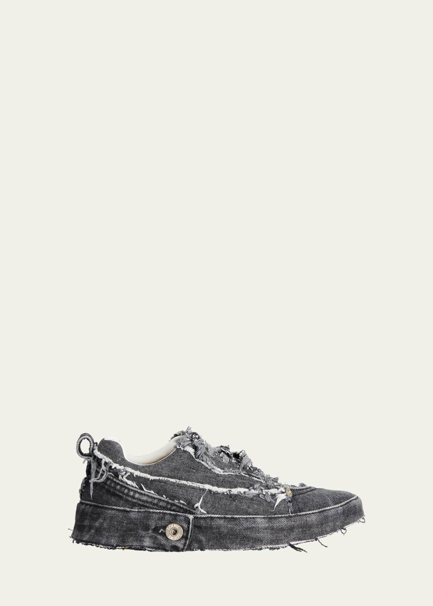 Loewe Deconstructed Denim LowTop Sneakers Bergdorf Goodman