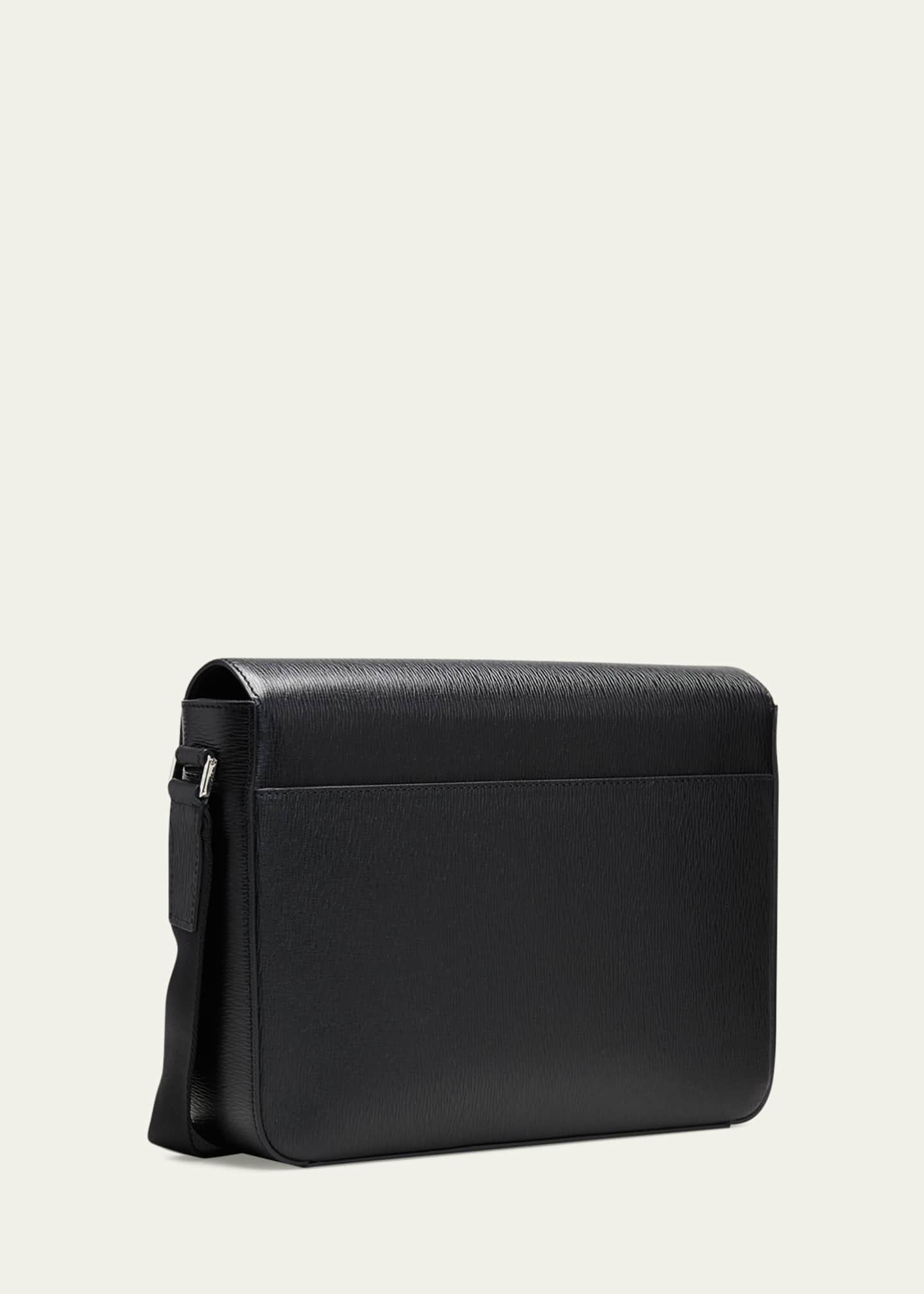 Ferragamo Men's Gancini Revival Leather Messenger Bag Bergdorf Goodman