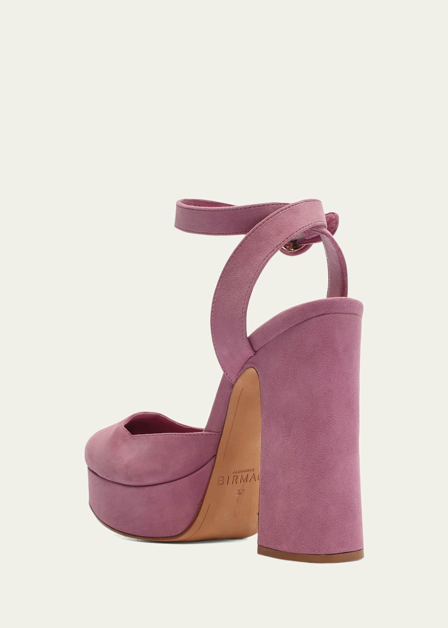 Alexandre Birman Vita Suede AnkleStrap Platform Pumps Bergdorf Goodman