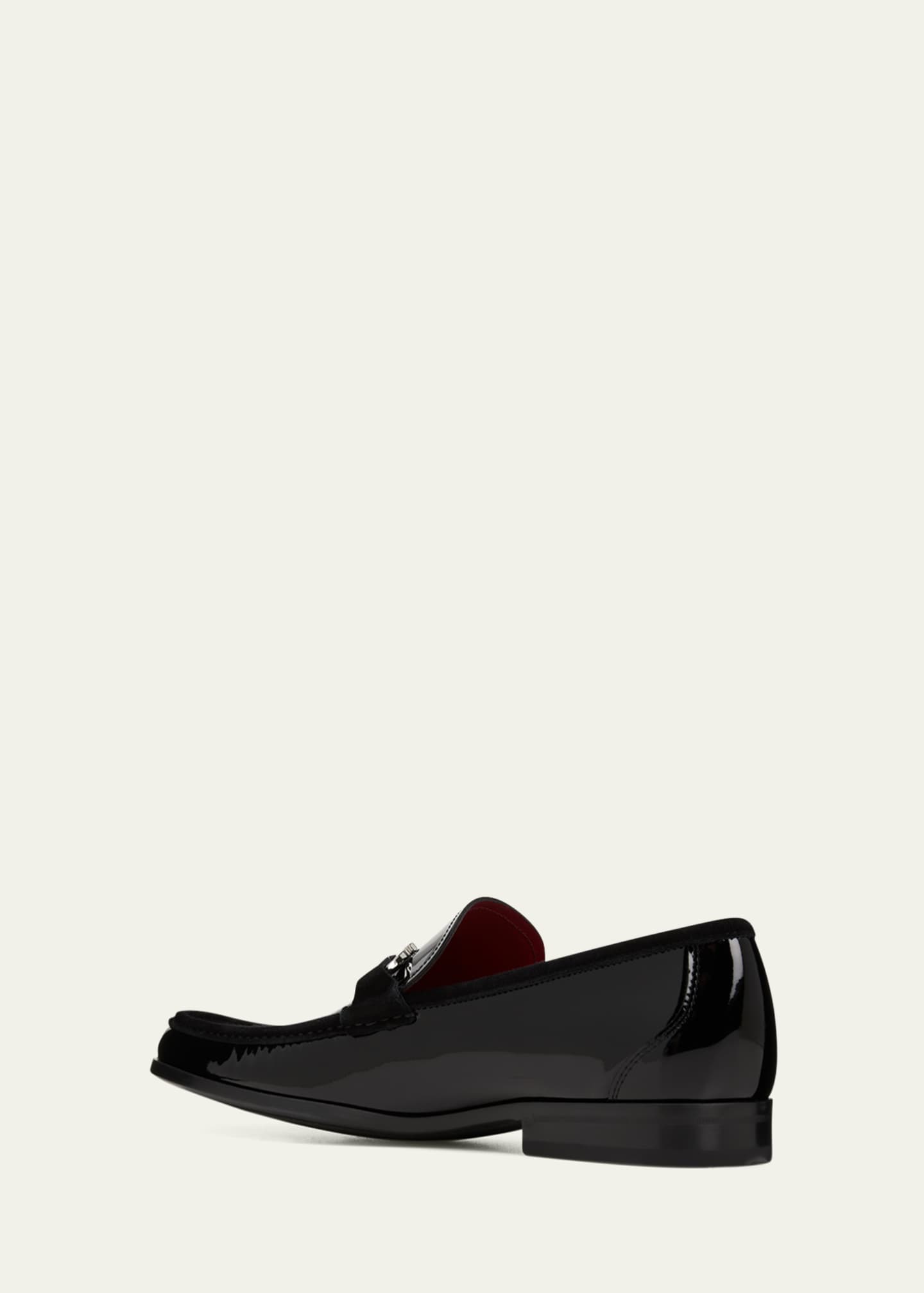 Salvatore Ferragamo Men's Grandioso-2 Patent Leather Gancini Loafers