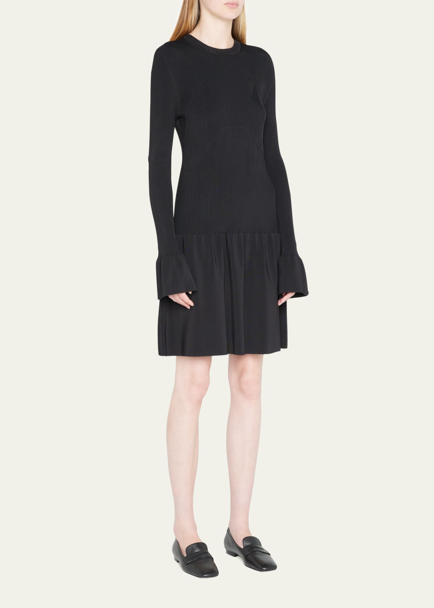 Tanya Taylor Roxanne Bell-Cuff Mini Knit Dress - Bergdorf Goodman