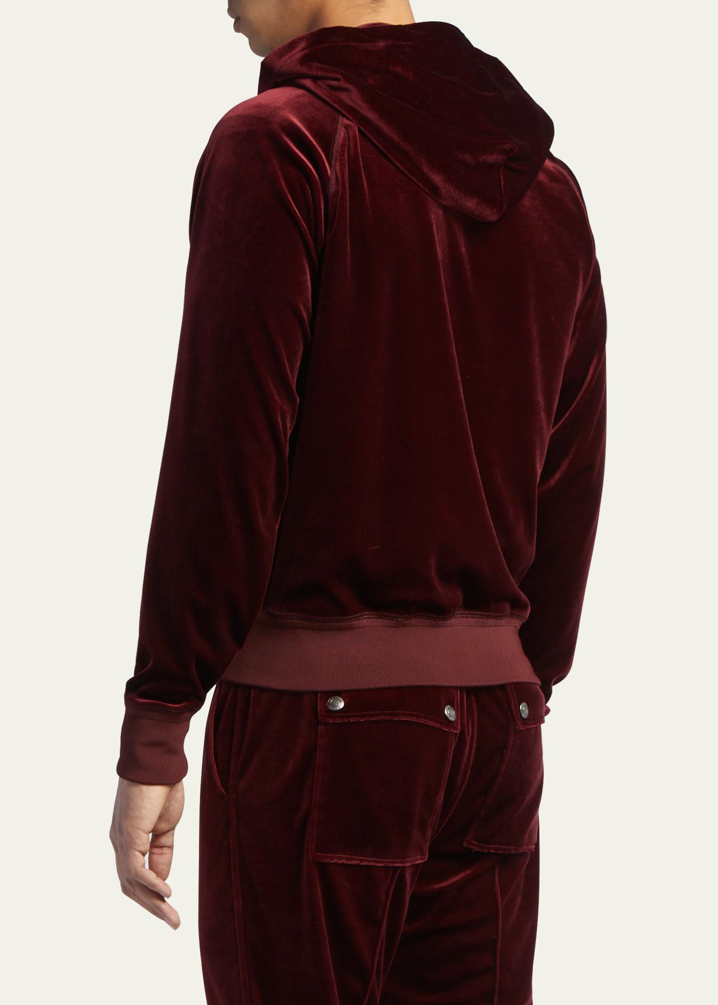 TOM FORD Men's Jersey Velour Full-Zip Hoodie - Bergdorf Goodman