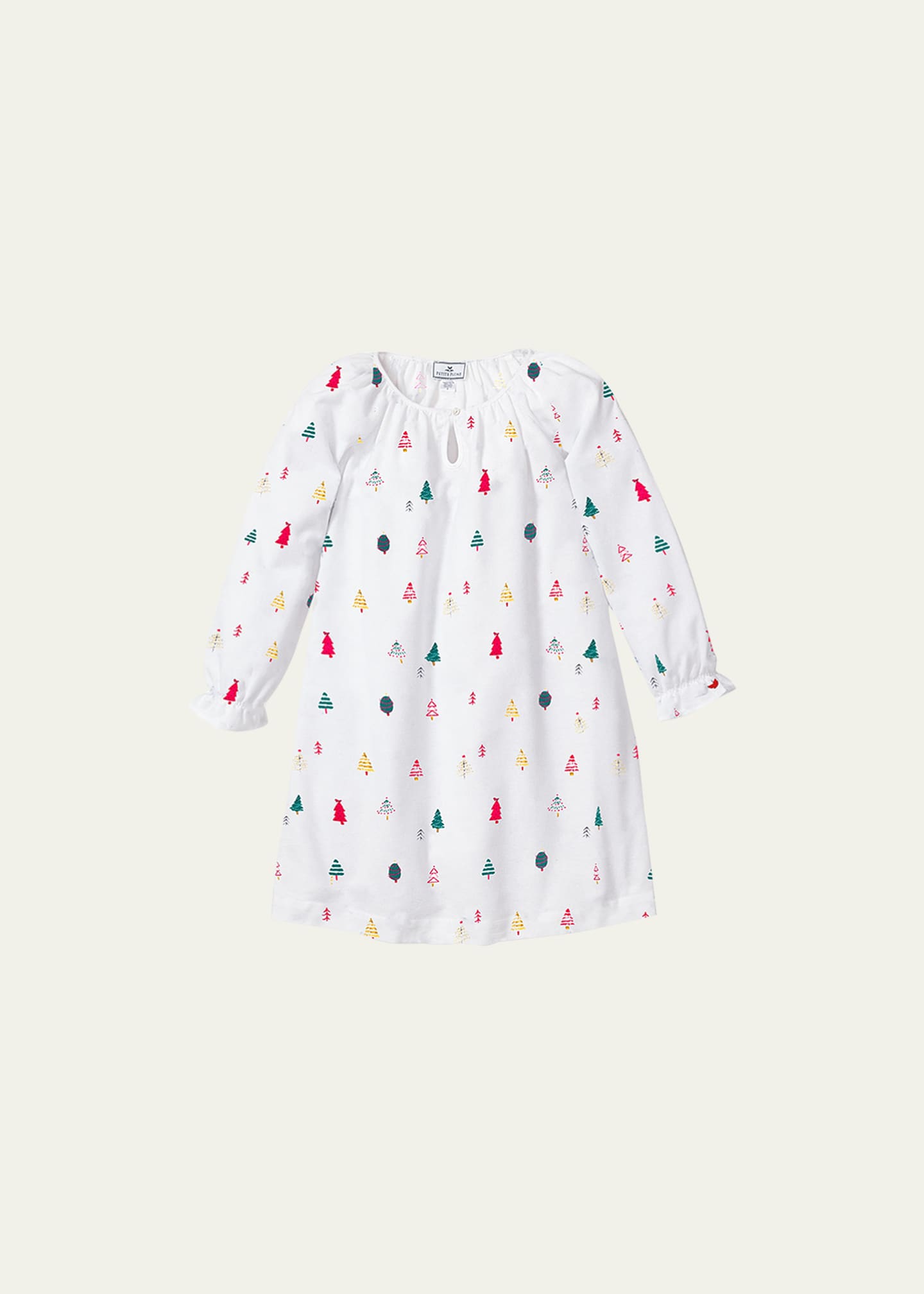 Petite Plume Girl's Delphine Merry Trees Nightgown, Size 6M-14