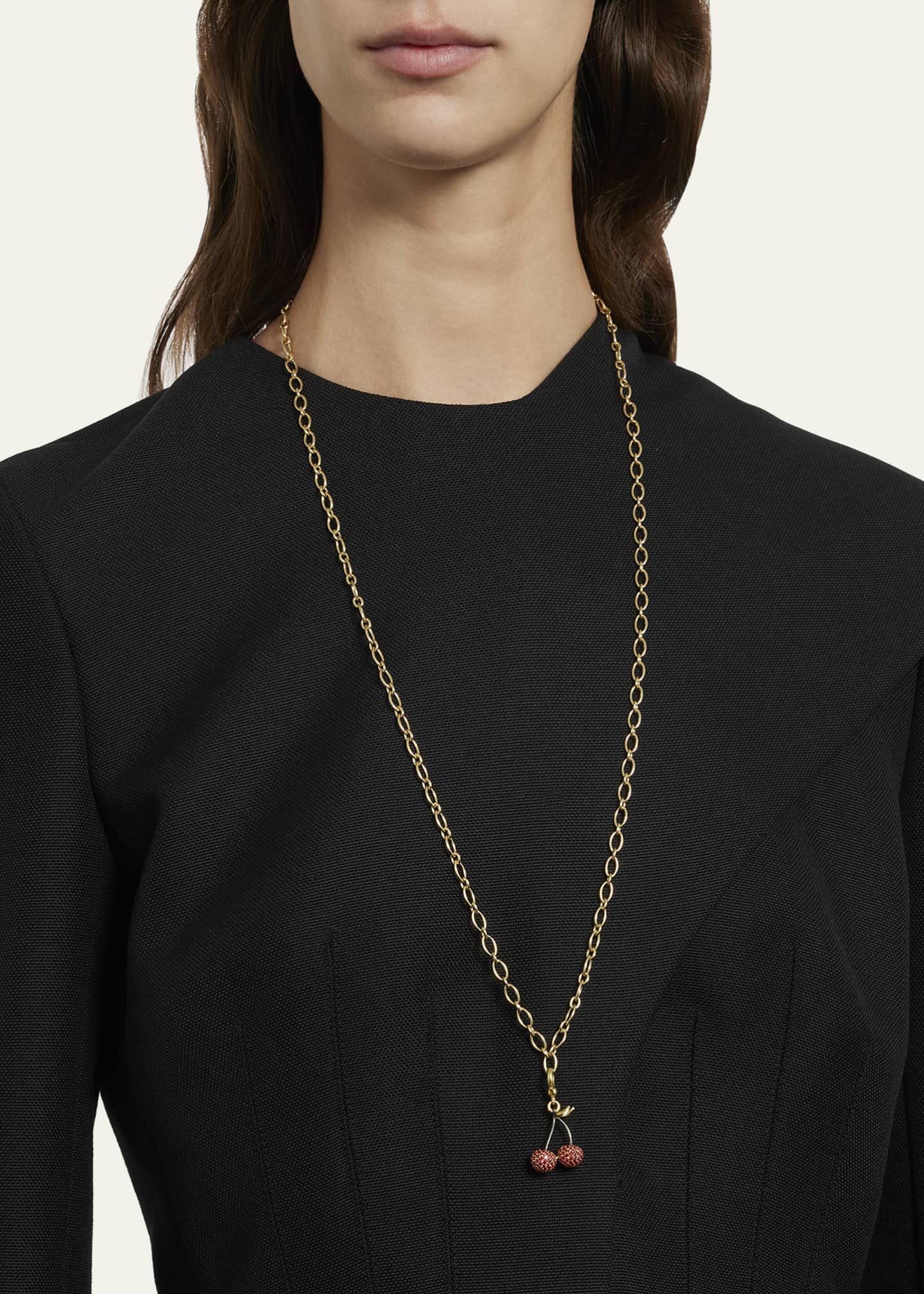 Paul Morelli Yellow Gold Cherry Charm with Red and Yellow Sapphires