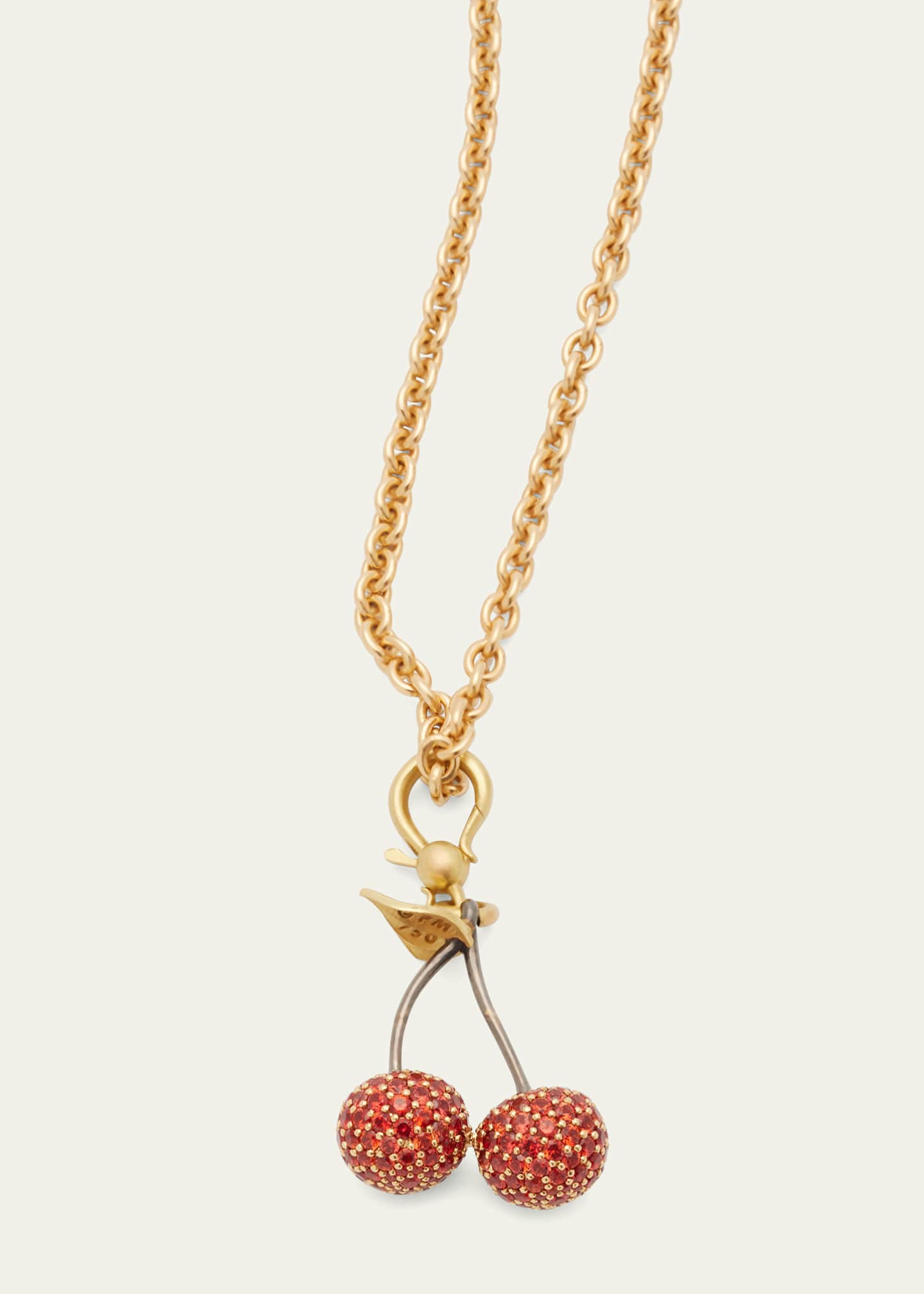 Paul Morelli Yellow Gold Cherry Charm with Red and Yellow Sapphires