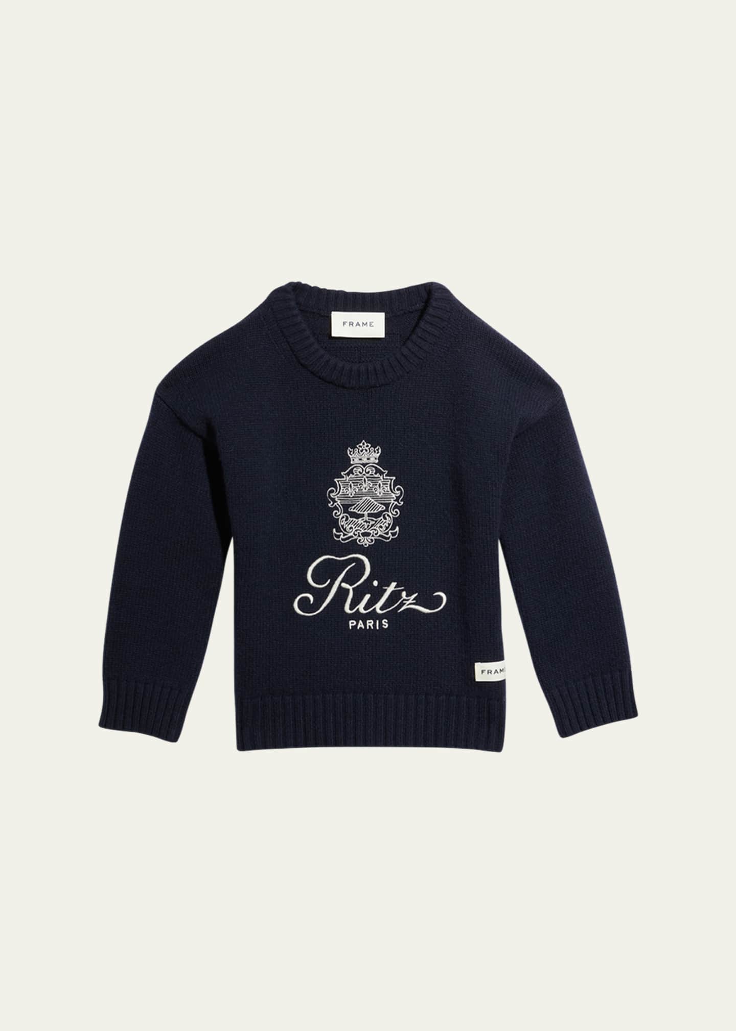FRAME x Ritz Paris FRAME x Ritz Paris Kid's Cashmere Sweater, Size 6-12 Image 1 of 3