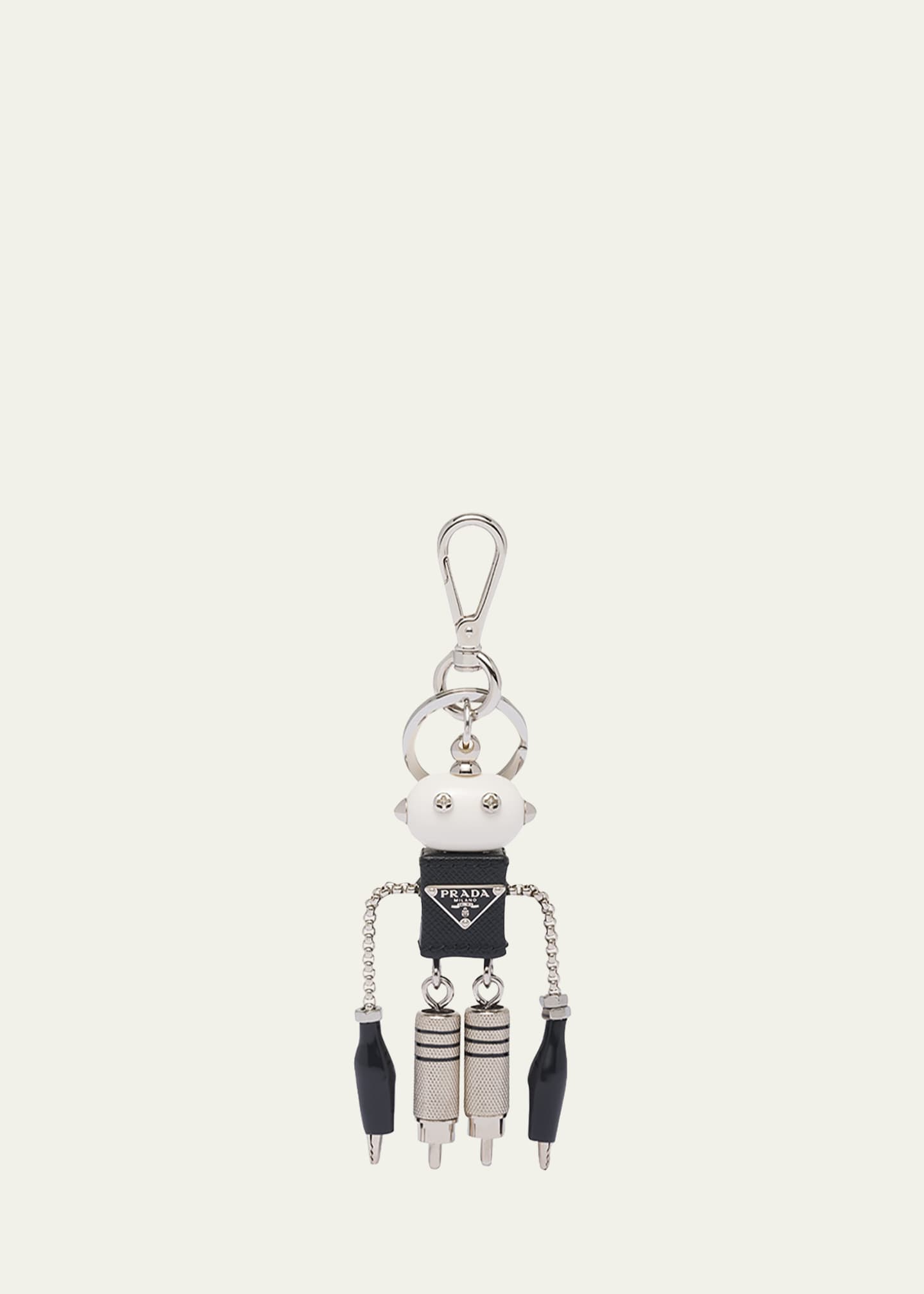 Prada Men's Saffiano Leather Edward Trick Robot Keychain - Bergdorf Goodman