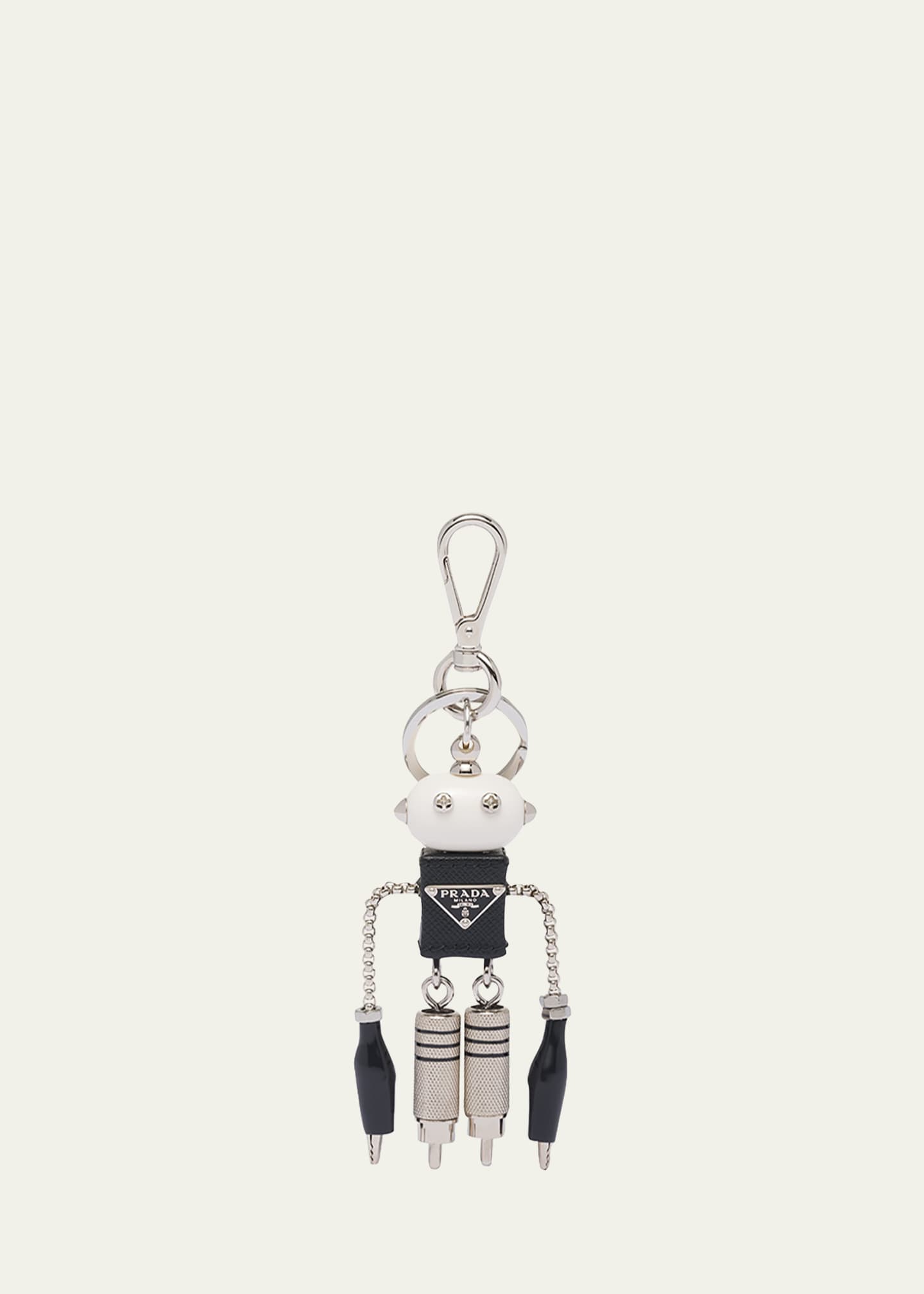 Prada saffiano leather keychain hot sale