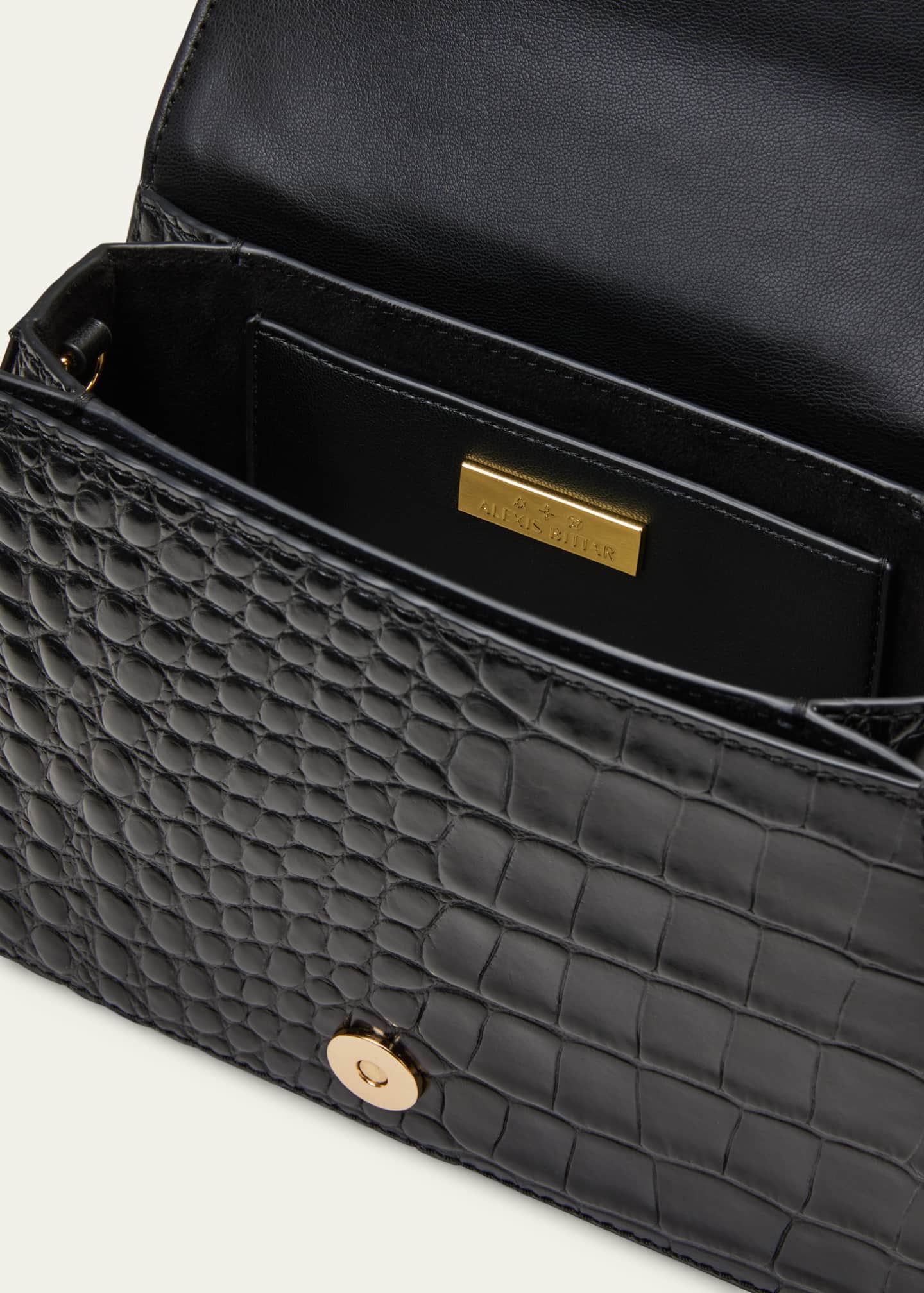 Alexis Bittar Lucite Quad Croc-Embossed Top-Handle Bag Image 4 of 5