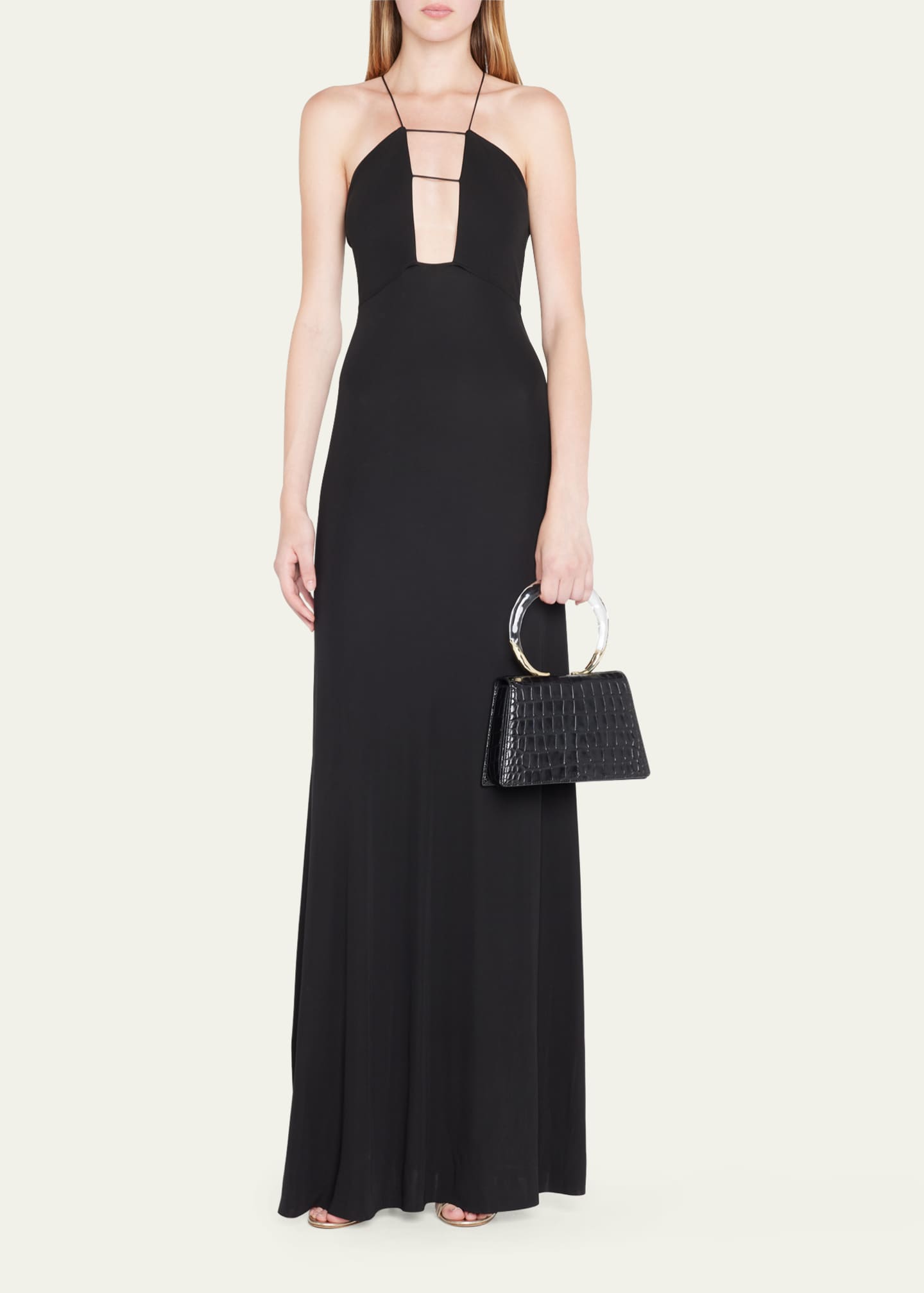 Alexis Bittar Lucite Quad Croc-Embossed Top-Handle Bag Image 5 of 5