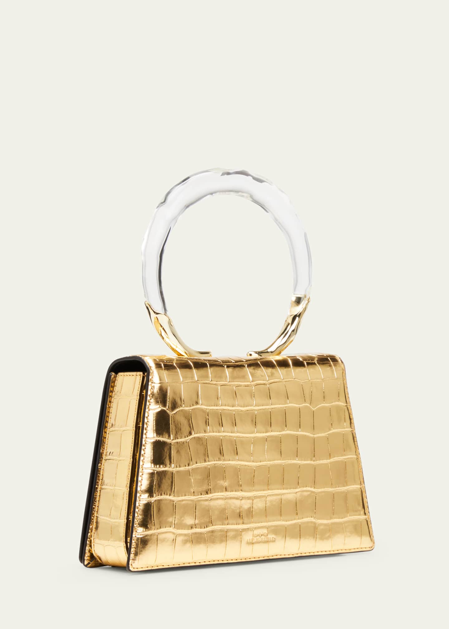 Alexis Bittar Lucite Quad Croc Embossed Top Handle Bag Bergdorf