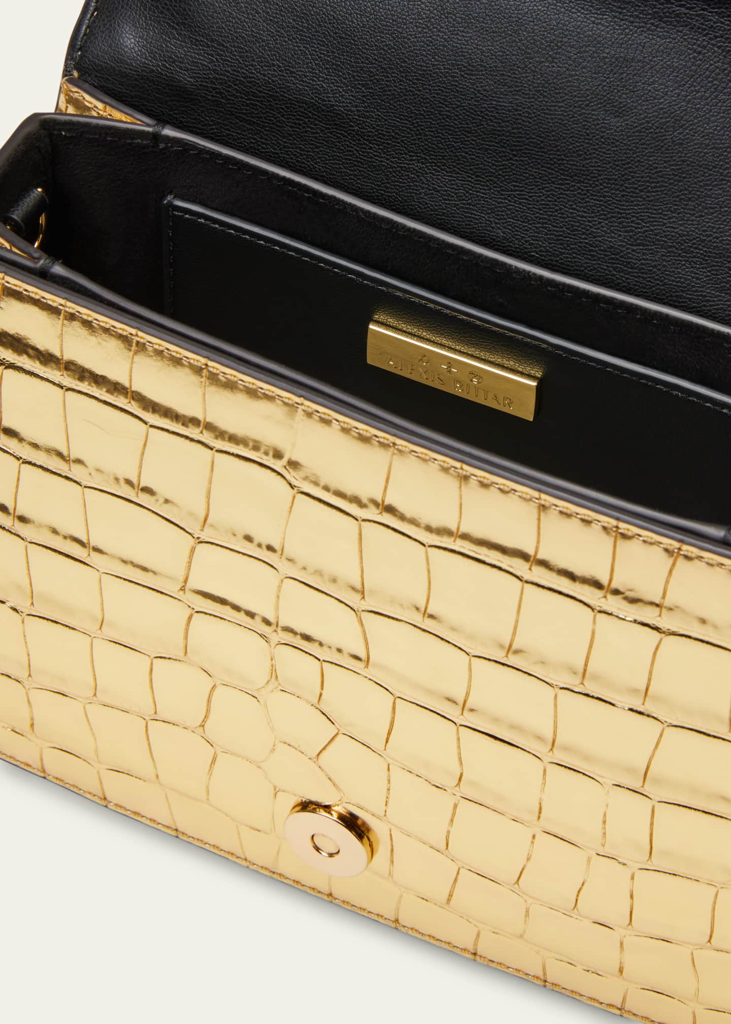 Alexis Bittar Lucite Quad Croc-Embossed Top-Handle Bag Image 4 of 5