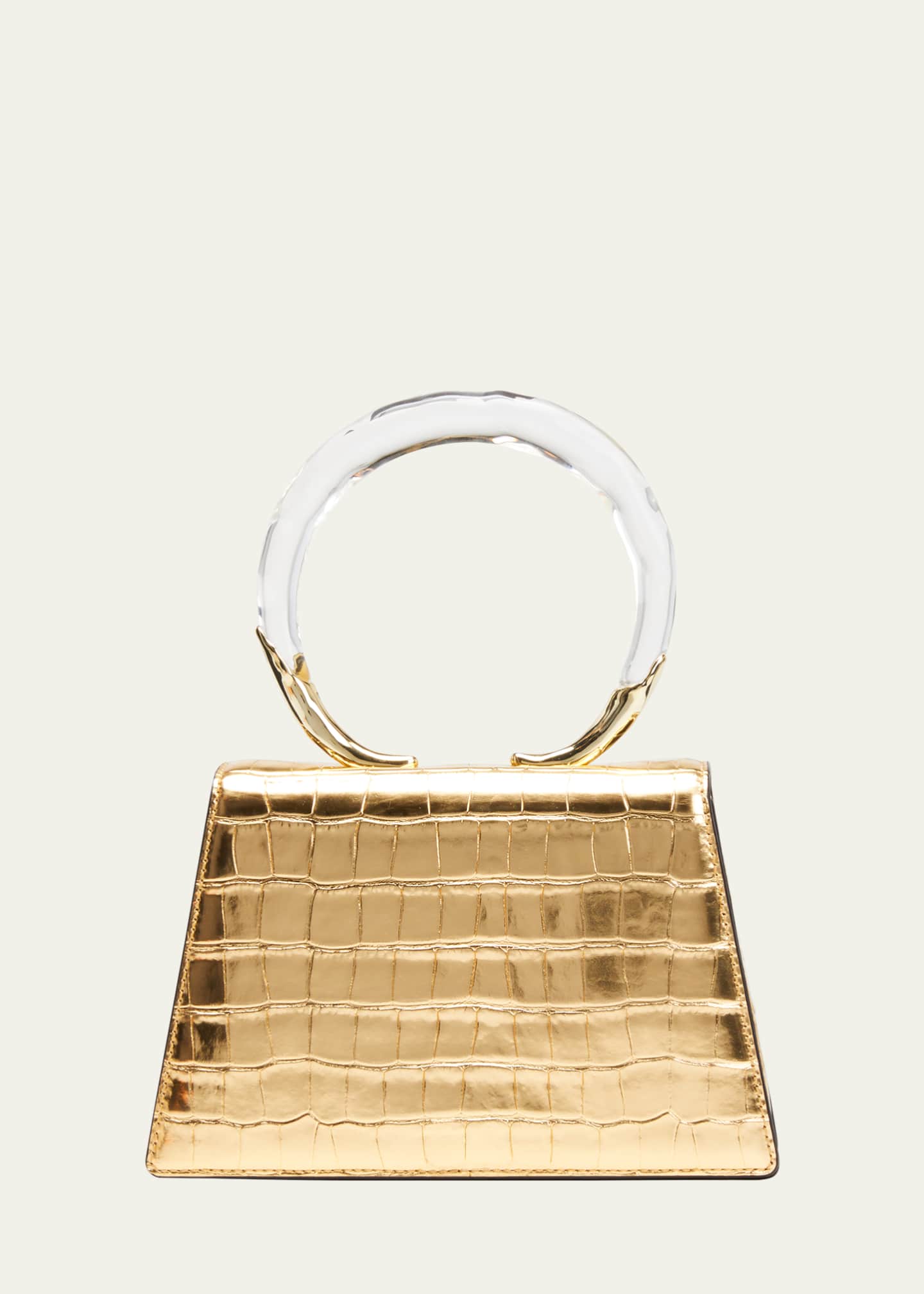 Alexis Bittar Lucite Quad Croc-Embossed Top-Handle Bag Image 1 of 5