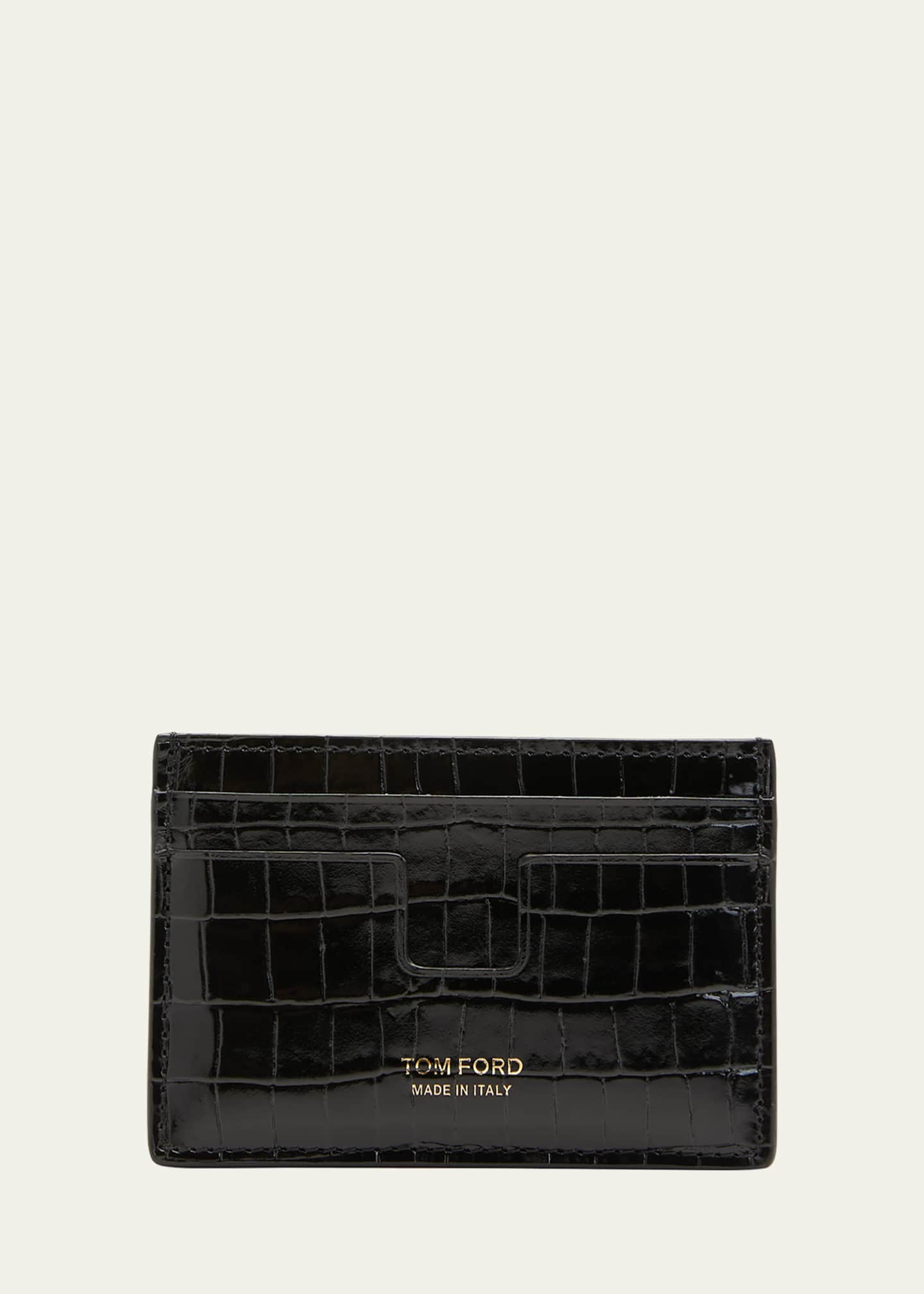 Saint Laurent Printed Crocodile Card Holder