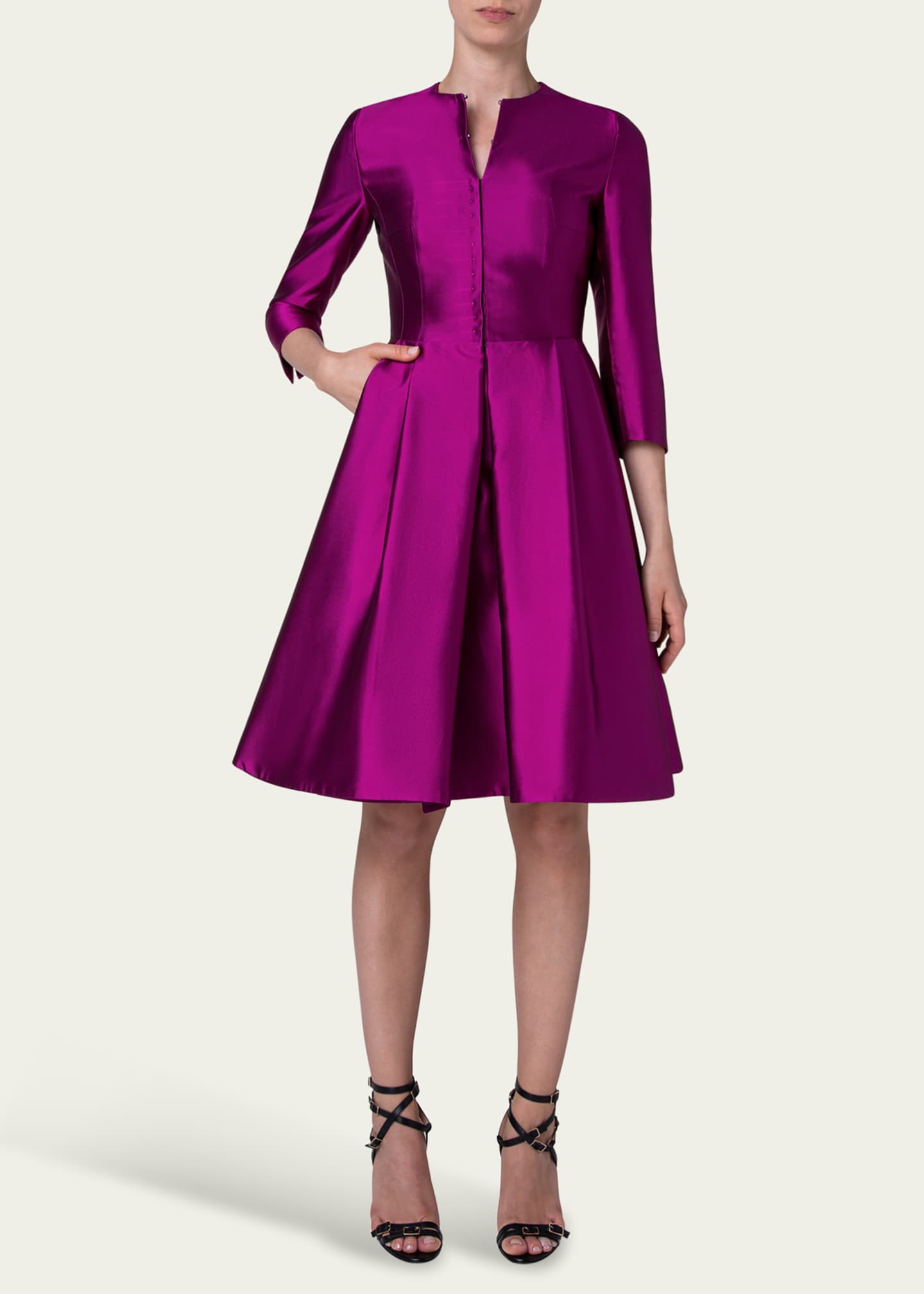 Akris Silk Knee Length Coat Dress Bergdorf Goodman