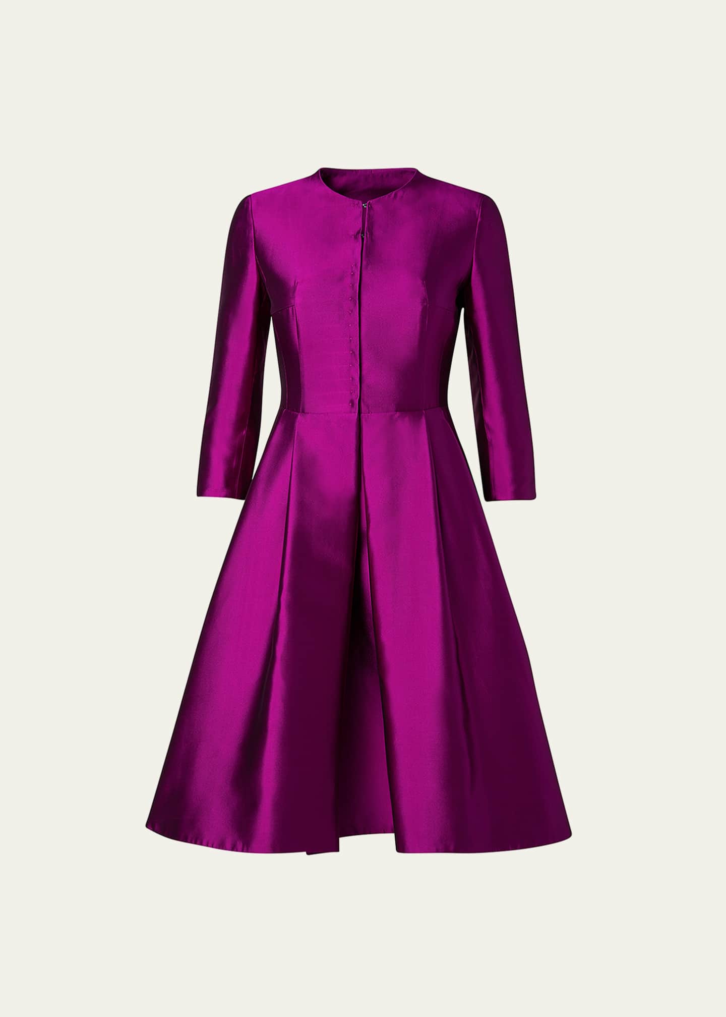 Akris Silk Knee Length Coat Dress Bergdorf Goodman