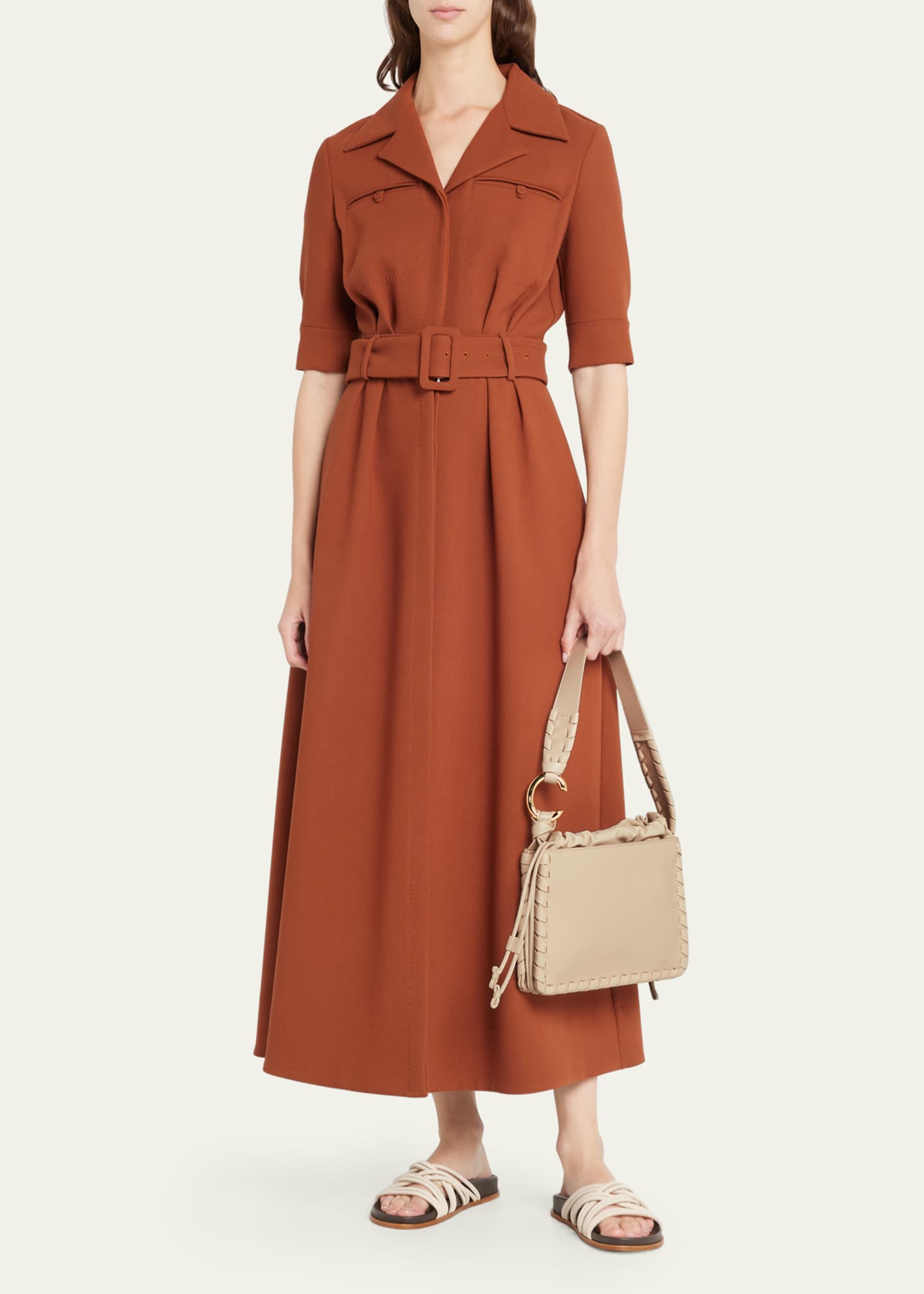 Chloe Mate Drawstring Woven Leather Shoulder Bag Image 5 of 5