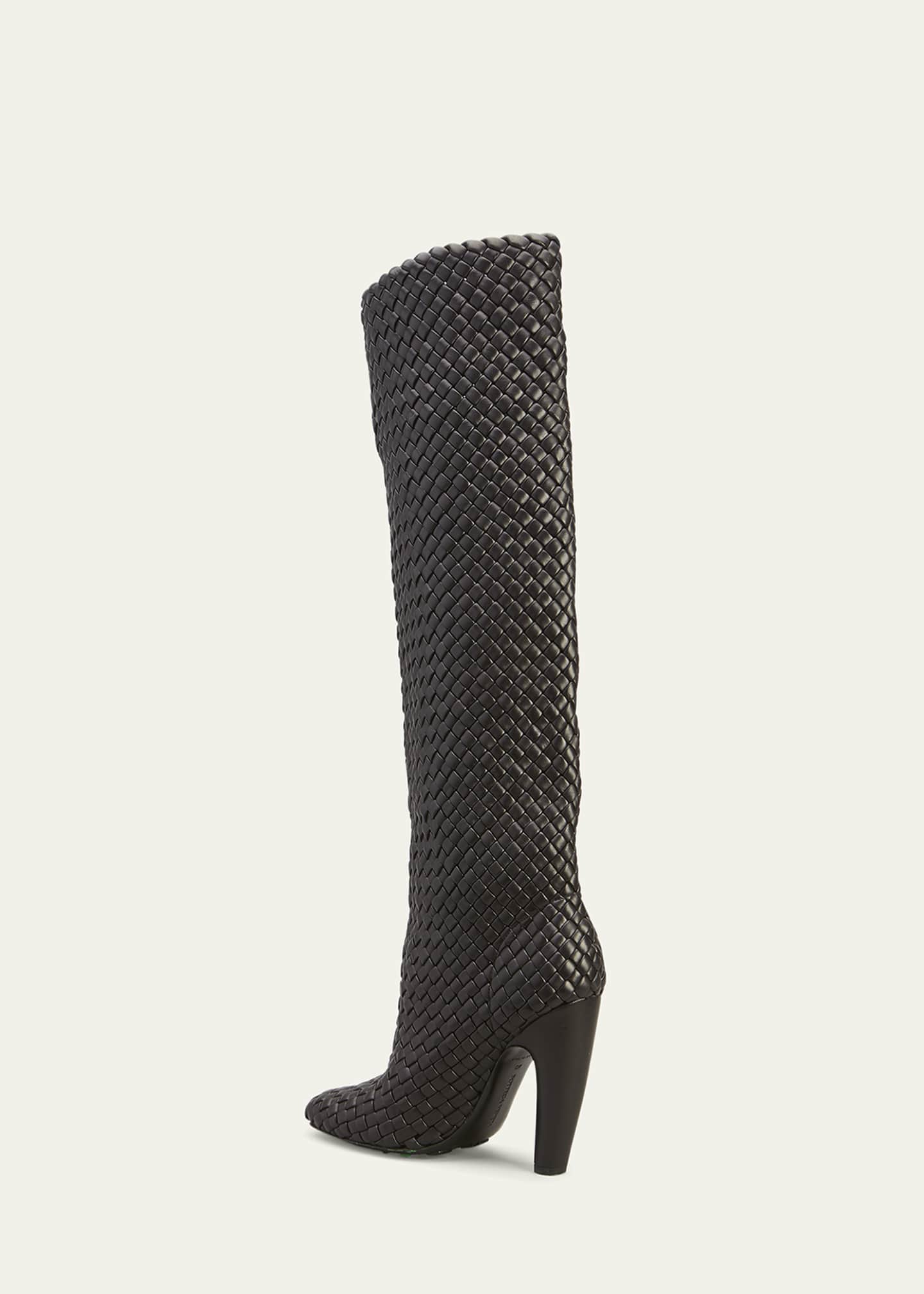 Bottega Veneta Intrecciato Woven Lambskin Knee Boots Image 4 of 5